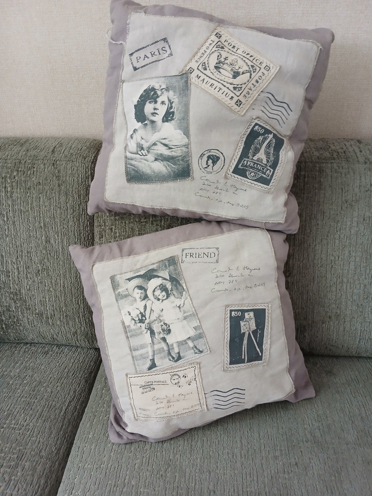 Super gave kussens/woonkussens postzegel, Ophalen of Verzenden, Gebruikt, Vierkant