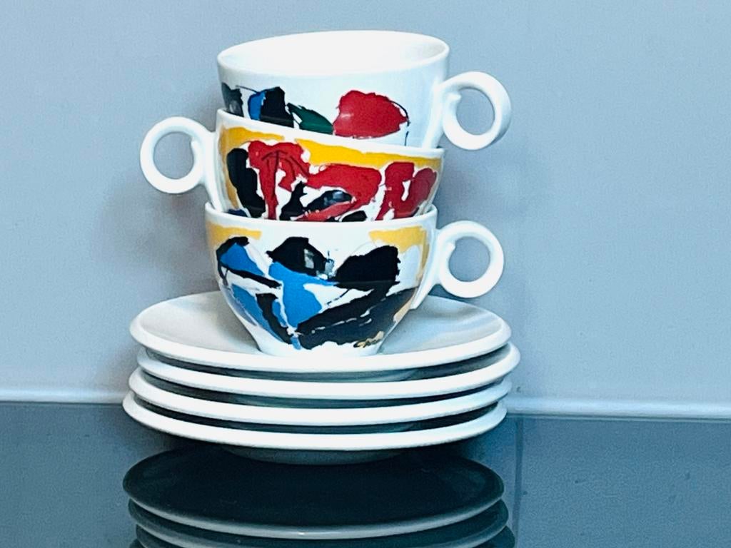 Set van 3 Jan Cremer porseleinen kopjes-, Huis en Inrichting, Keuken | Servies, Ophalen of Verzenden, Zo goed als nieuw, Overige stijlen