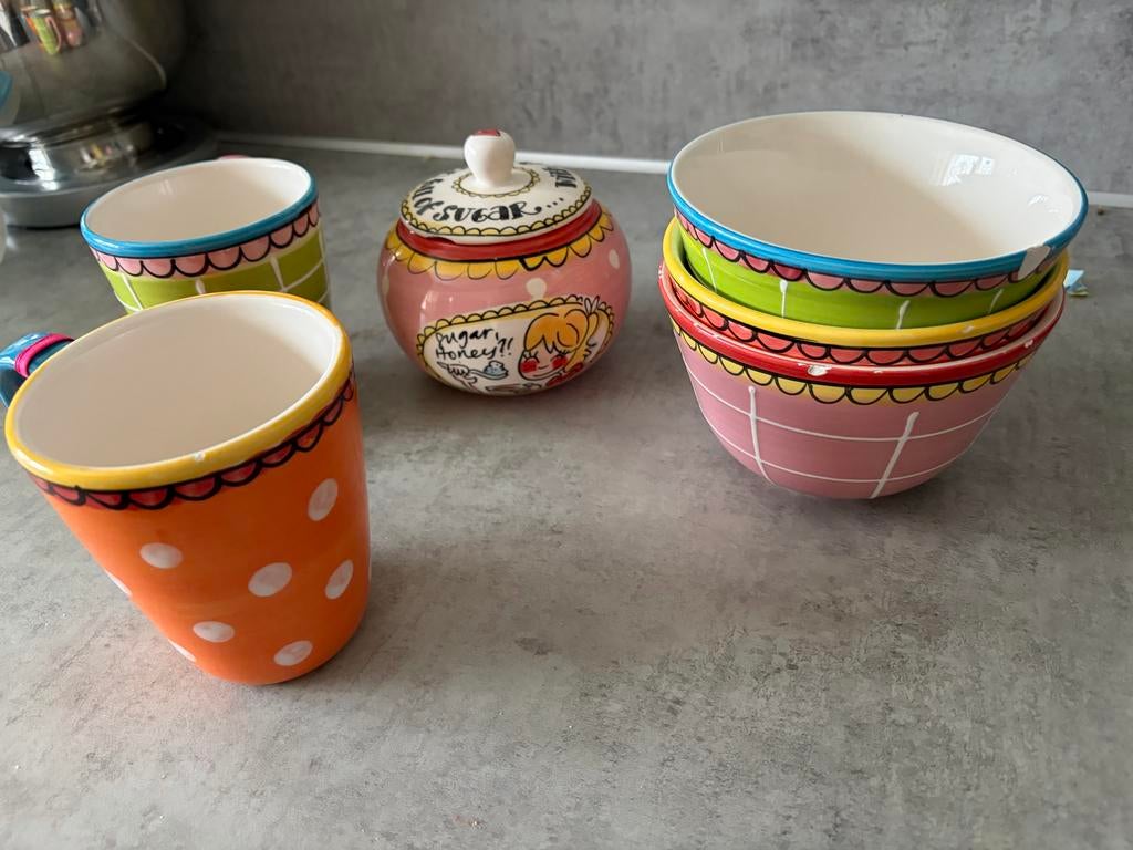 Blond Amsterdam kopjes, bakjes en theepot, Ophalen, Gebruikt, Blond Amsterdam, Kop(pen) en/of Schotel(s)