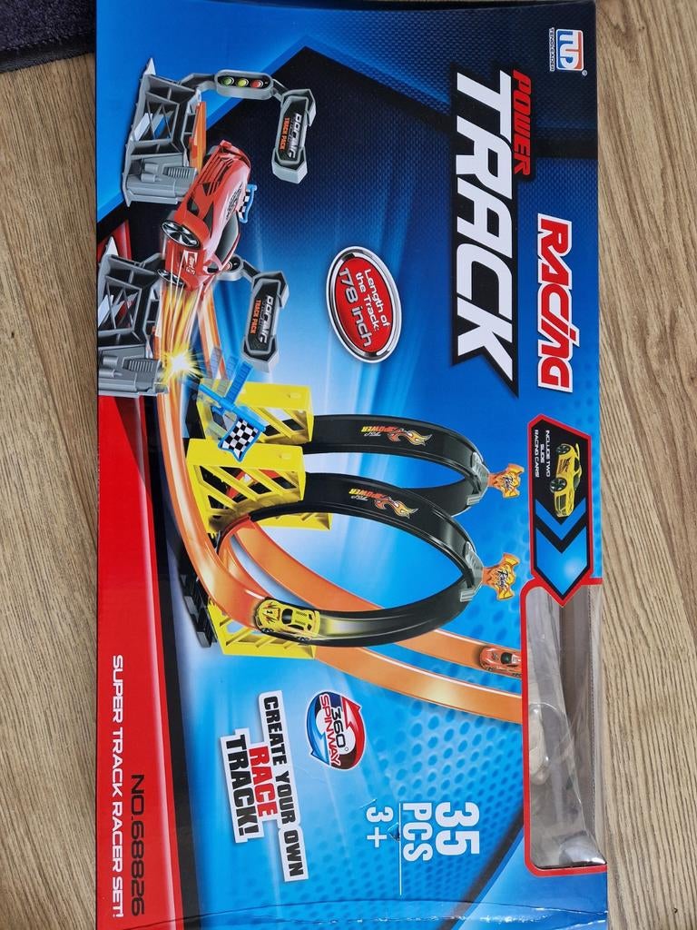 Power Track Racing Super Track Racer Set - 35 onderdelen, Ophalen of Verzenden, Zo goed als nieuw