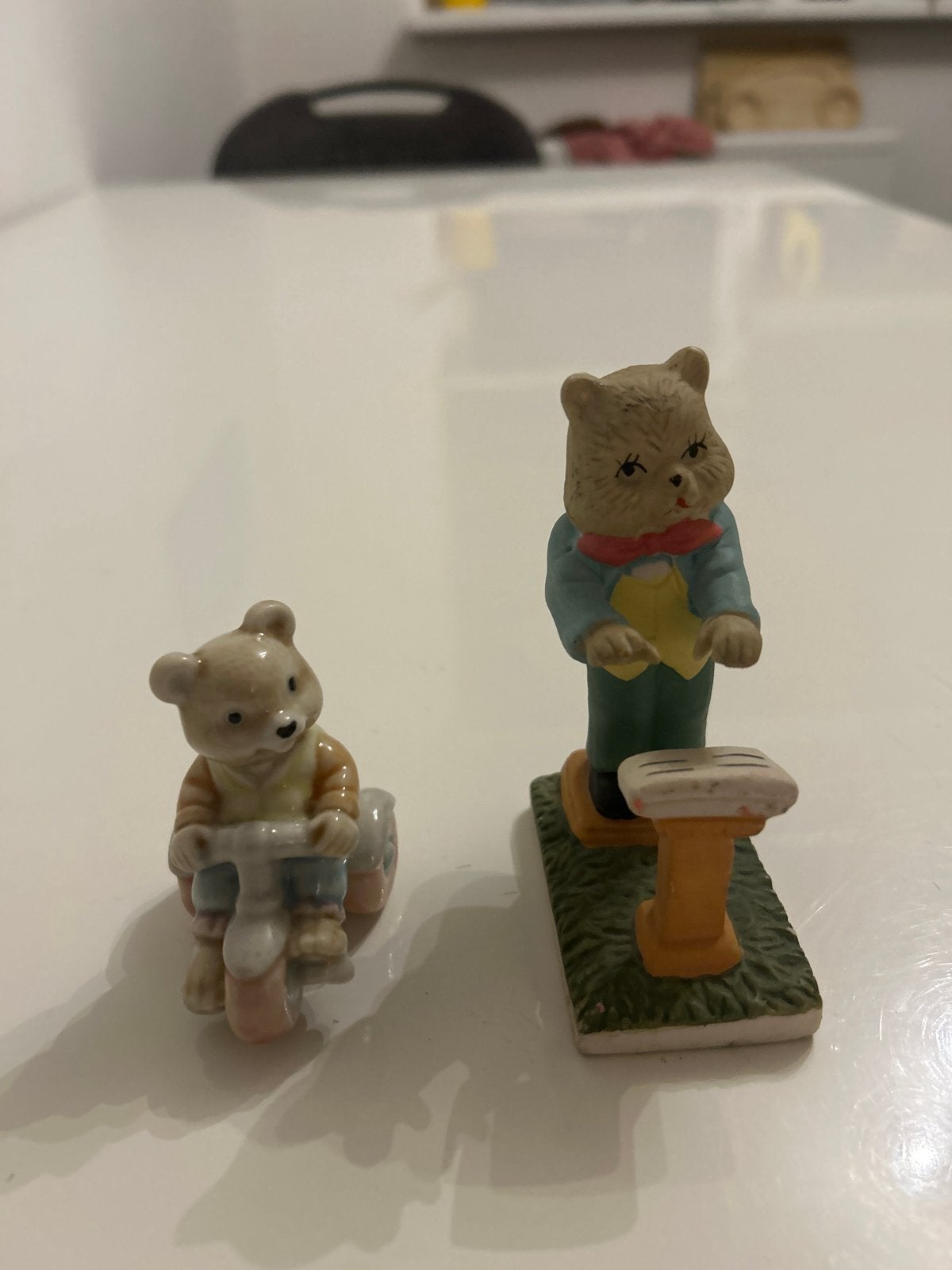 Set van 2 decoratieve beertjes: groot en klein, Verzamelen, Ophalen of Verzenden, Zo goed als nieuw, Dier