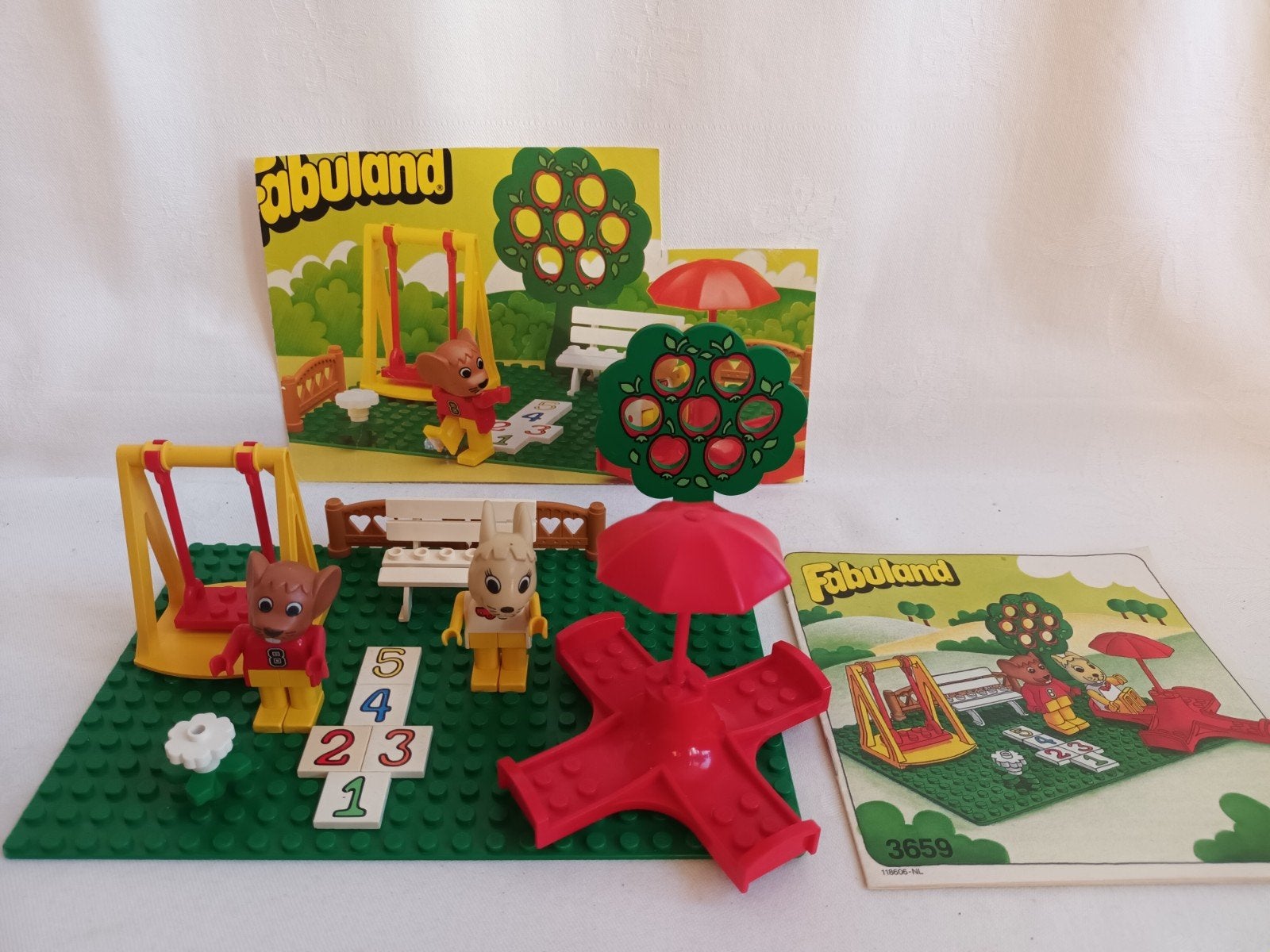 Lego Fabuland set 3659 Speeltuin met boekje en deel van doos, Gebruikt, Lego, Ophalen of Verzenden, Complete set