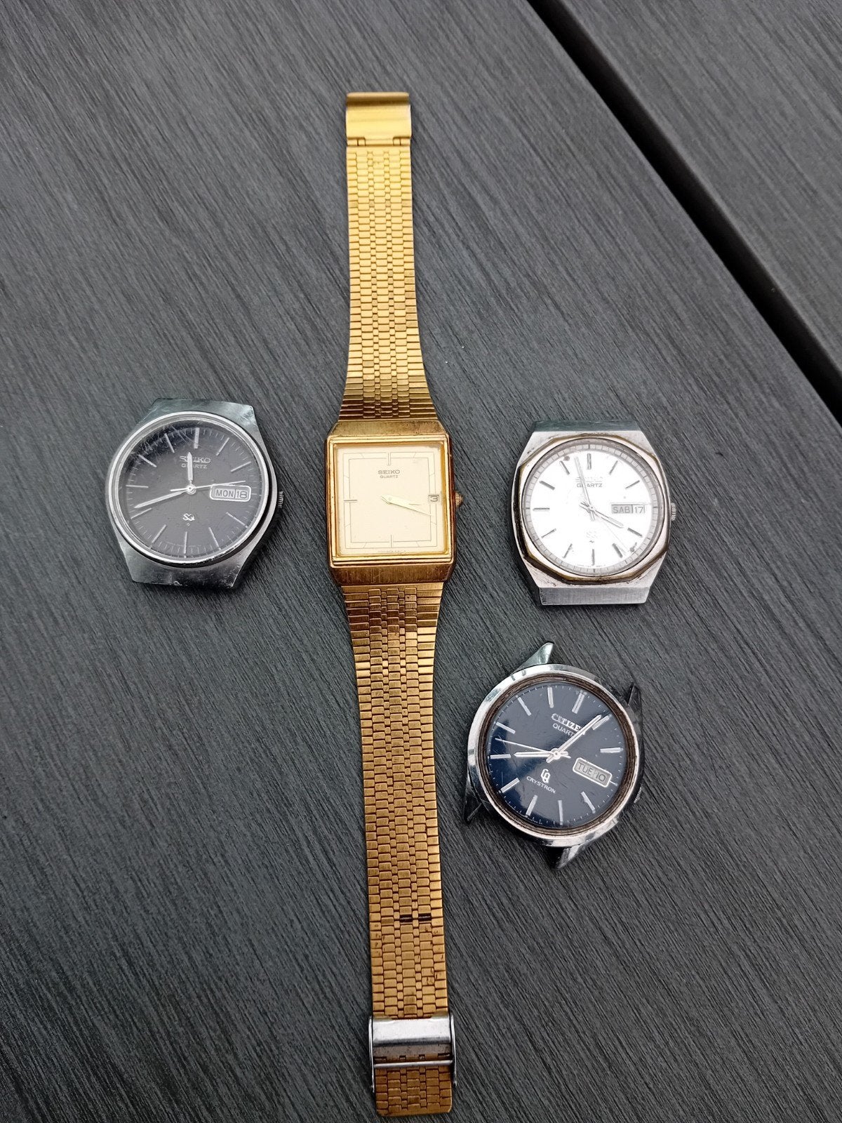 4 horloges (3x Seiko, 1x Citizen) - Opknappers, Ophalen of Verzenden, Gebruikt, Polshorloge, Seiko