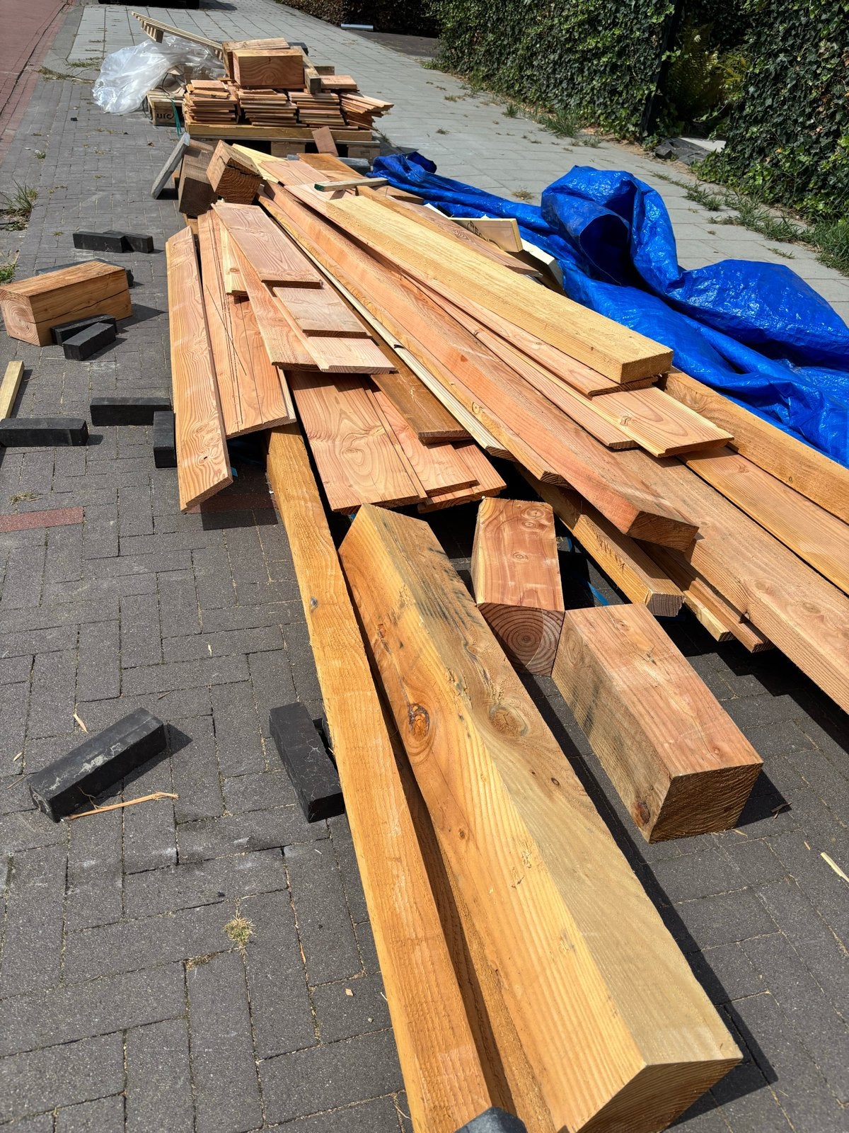 Grote partij hout: planken, balken en resthout, Ophalen, Gebruikt, Overige typen, Overige houtsoorten