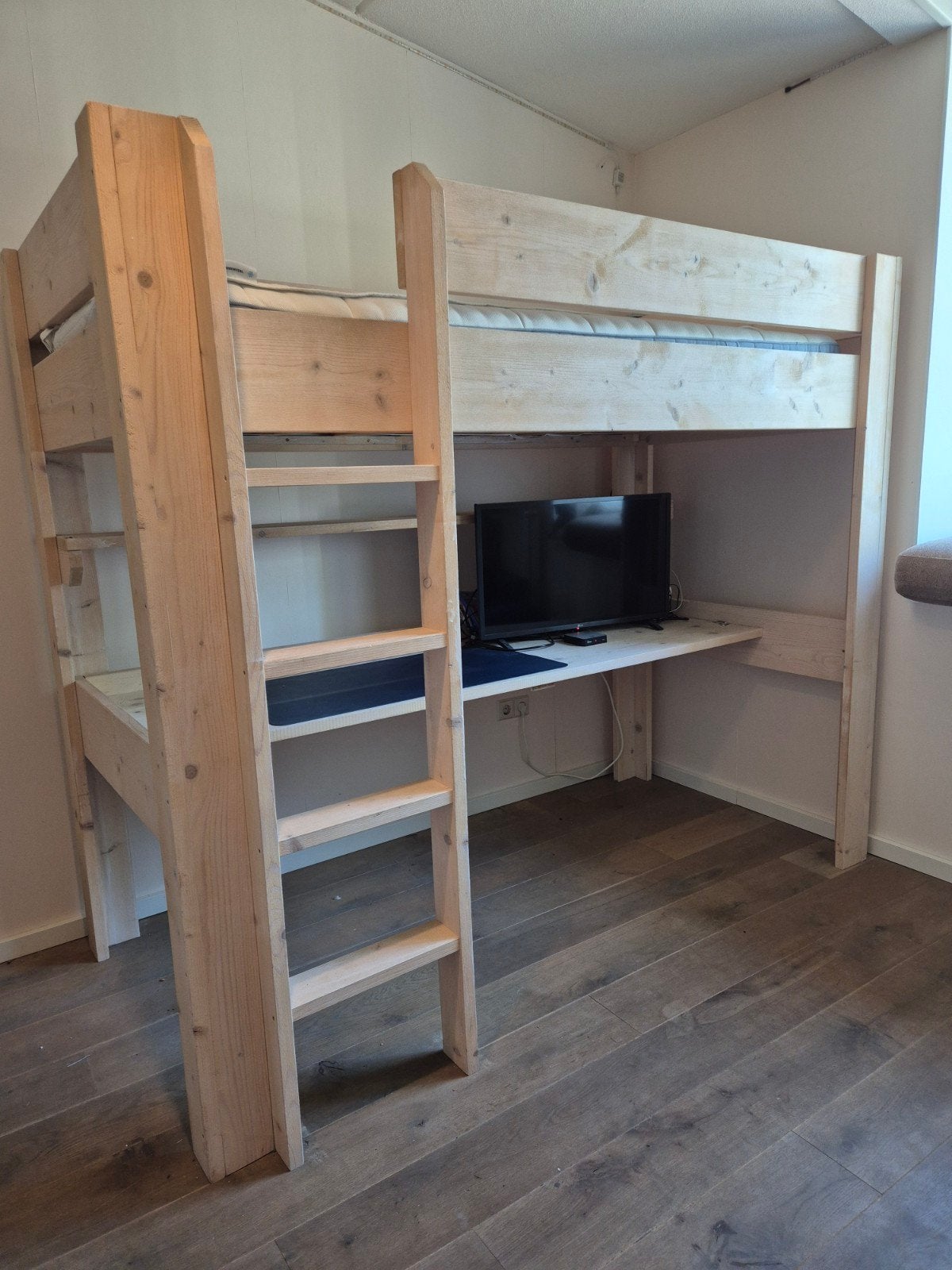 Stevige hoogslaper met bureau, Ophalen, Gebruikt, Eenpersoons, 200 cm
