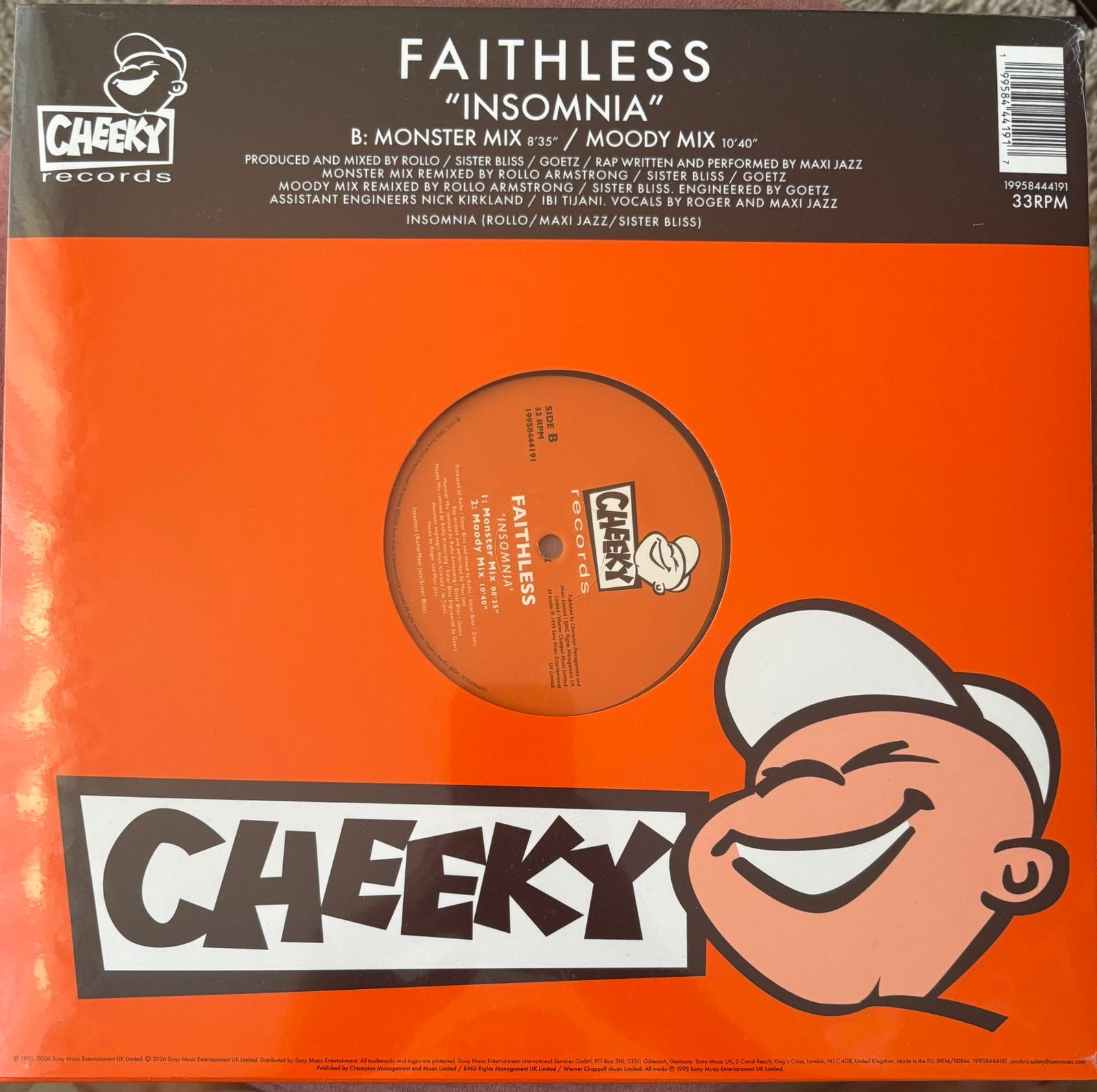 Faithless - Insomnia oranje vinyl. Nog in seal, Ophalen of Verzenden, Nieuw in verpakking, Overige formaten
