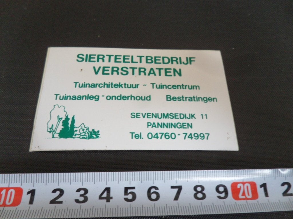 sticker panningen sierteeltbedrijf verstraten sevenumsedijk, Verzamelen, Ophalen, Zo goed als nieuw