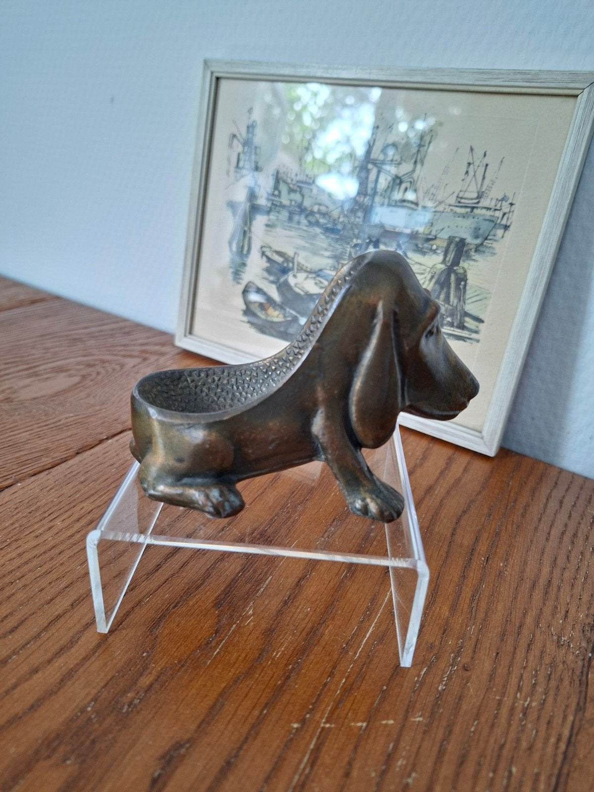 Oude pijpenhouder/pijpen standaard van een Basset, Antiek en Kunst, Ophalen of Verzenden