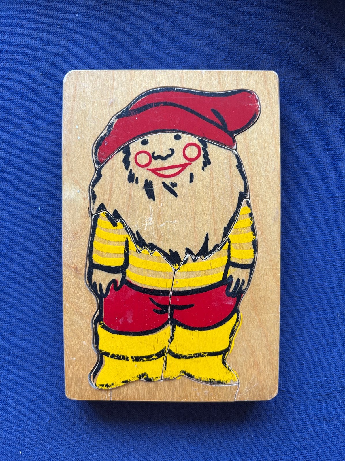 Houten Insteekpuzzel Kabouter - Educatief Speelgoed, Ophalen, 2 tot 4 jaar, Gebruikt, Van hout