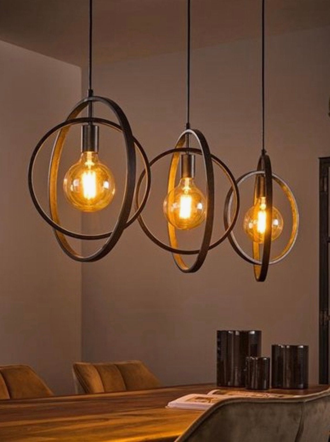 Turn around 3 L hanglamp 130x30x150 cm, charcoal metaal