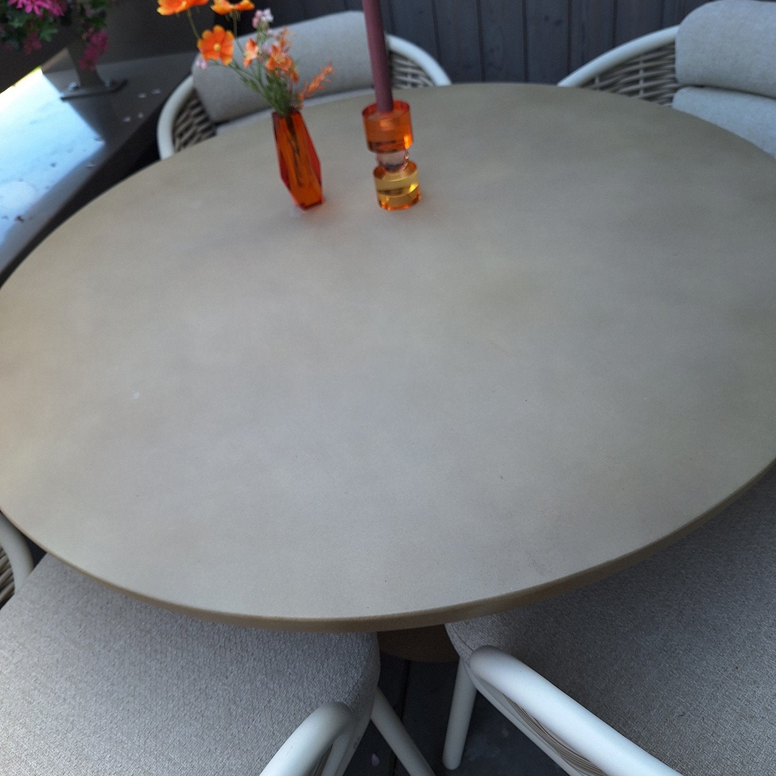 Merk colmare betnnen tafel nieuw normaal.1700 euro.NU 425, Ophalen of Verzenden, Nieuw, Rond, Overige materialen