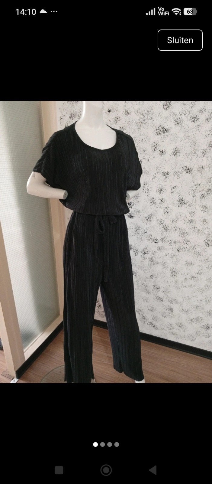 Dames plissé jumpsuit zwart, Kleding | Dames, Ophalen of Verzenden, Zo goed als nieuw, Maat 38/40 (M), Zwart