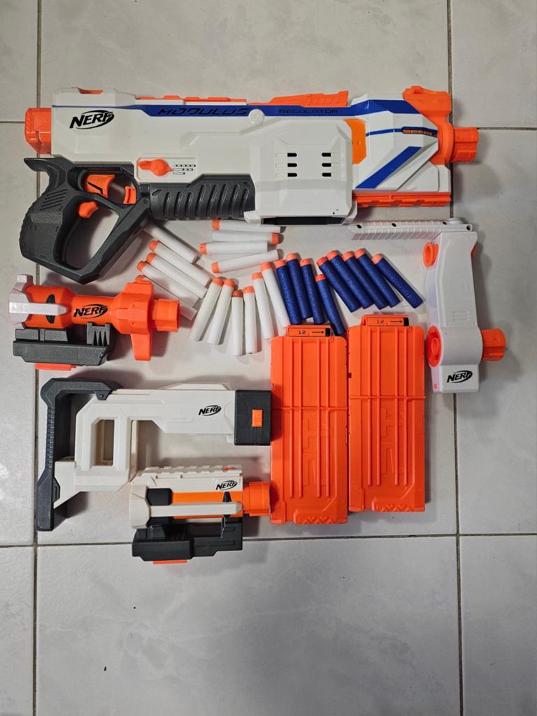 NERF Modulus Regulator elektrisch + compleet + accessoires, Ophalen of Verzenden, Zo goed als nieuw