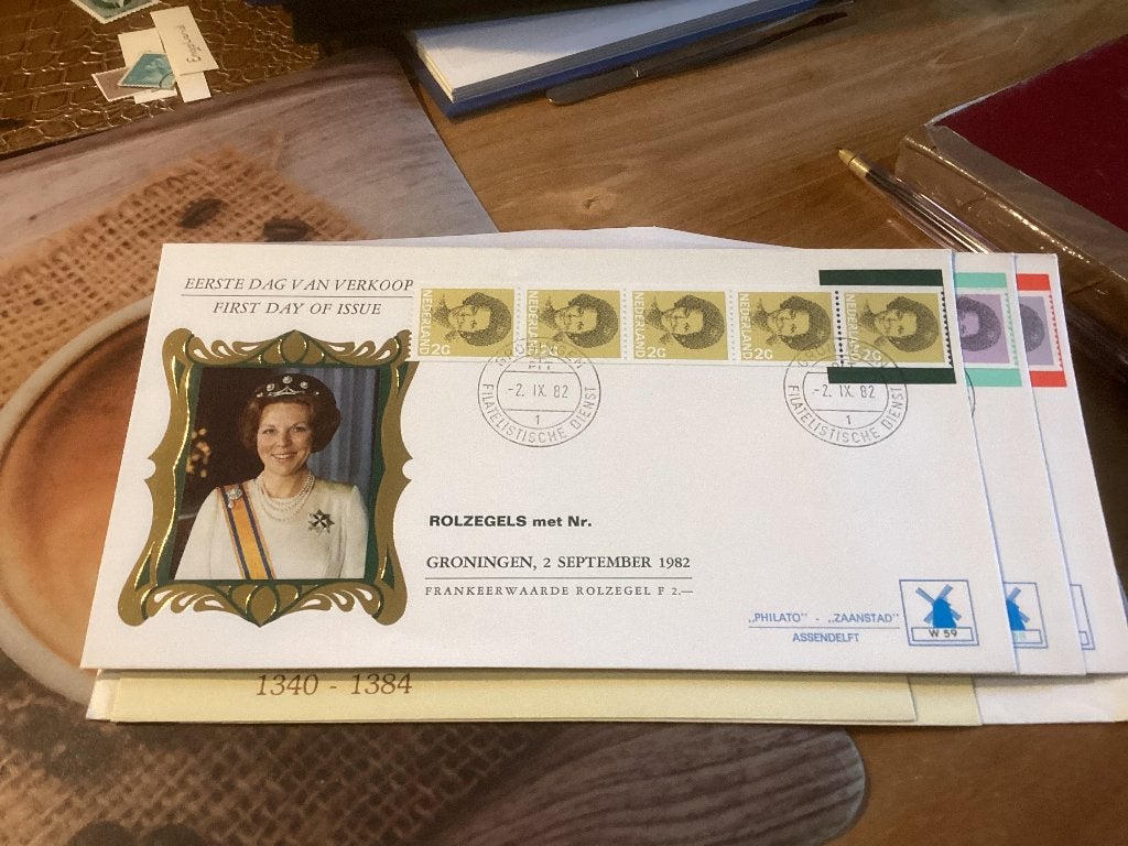 No3525 W59 Philato 5xrolzegel Nederland jaargangen fdc 1963, Verzenden, Onbeschreven, Nederland