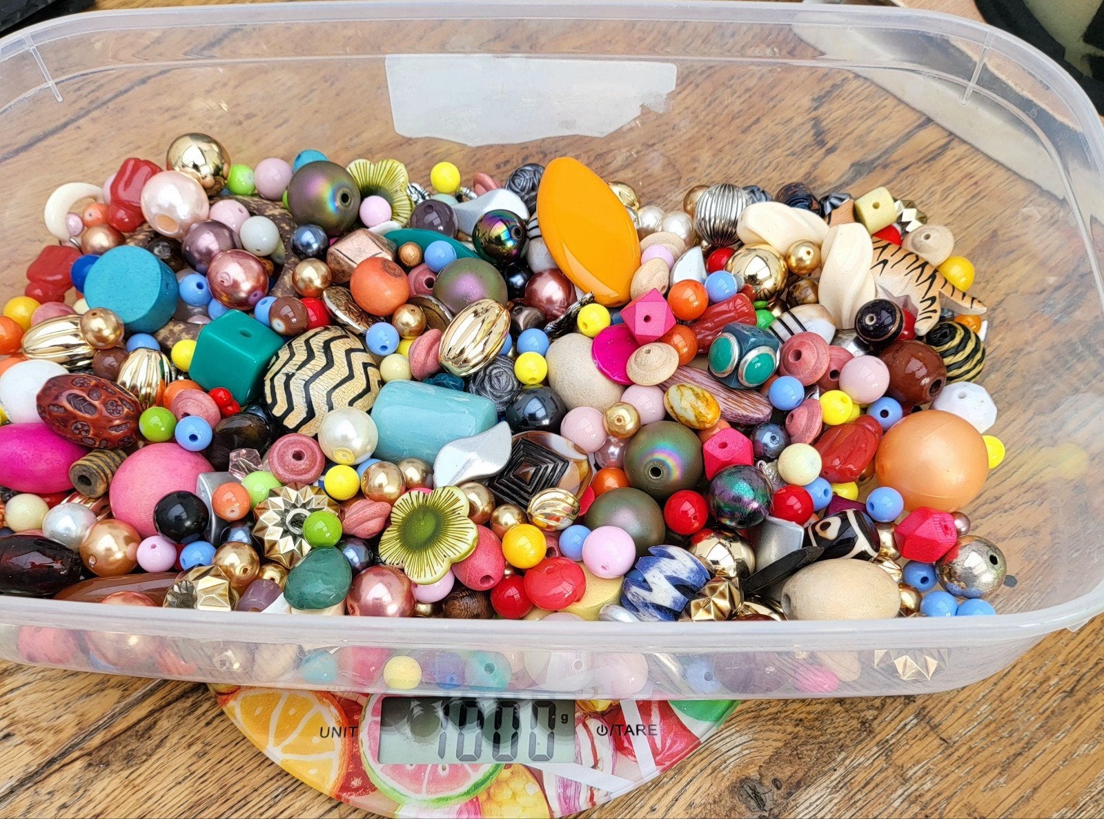 1 kg gemengde kralen: hout, glas, plastic, steen & boeddha's, Ophalen of Verzenden, Nieuw, Kraal