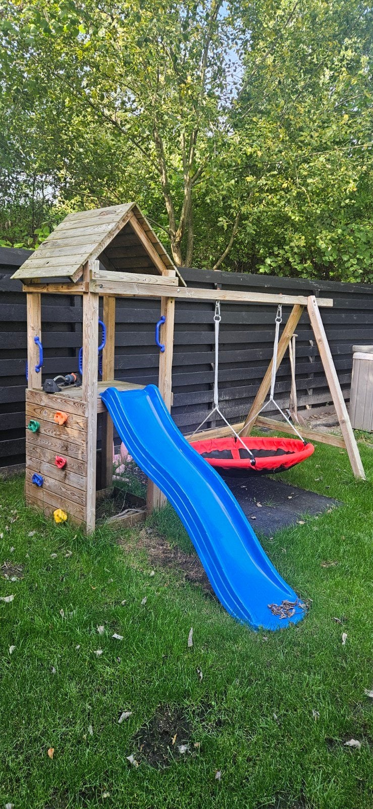 Houten speeltoestel met glijbaan en schommel, Kinderen en Baby's, Ophalen, Gebruikt, Glijbaan