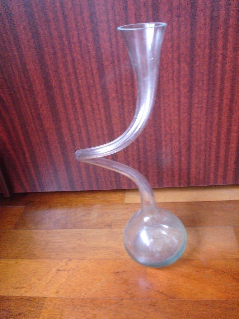 Vaas glas gekruld - 47, Ophalen of Verzenden, Zo goed als nieuw, Glas