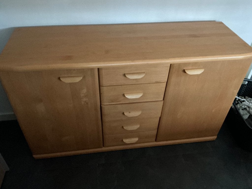 Massief elzenhouten dressoir, Huis en Inrichting, Kasten | Dressoirs, Ophalen, Zo goed als nieuw, Modern, 25 tot 50 cm