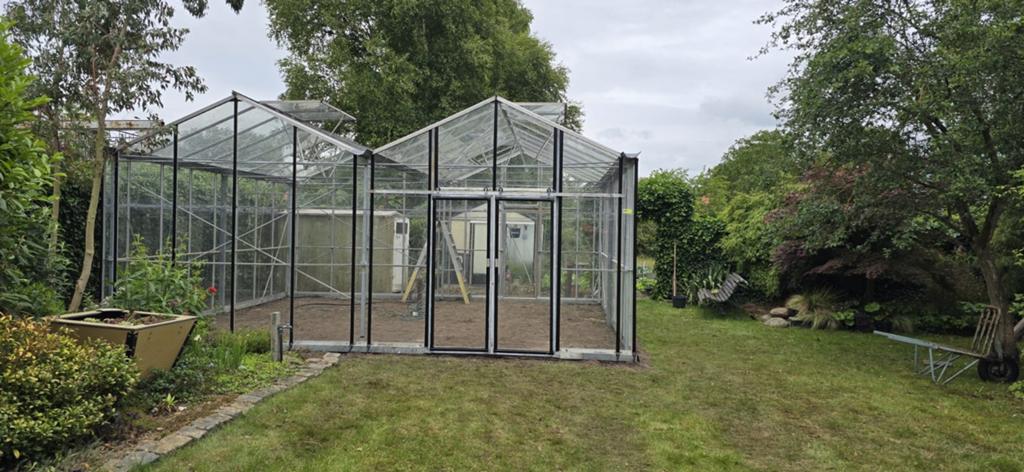 Dubbelkapper 662x580cm inclusief montage refurbished, Tuin en Terras, Ophalen, Glas, Nieuw, Staal