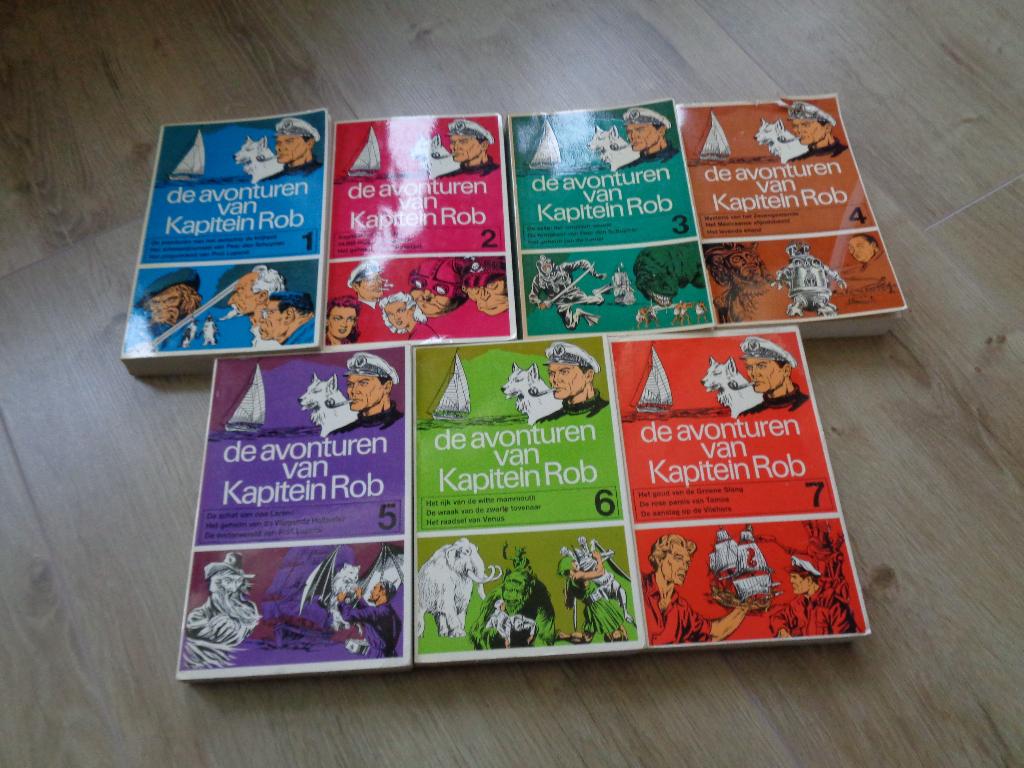 7 Boeken van Kapitein Rob Deel 1 t/m 7 ** Mimosa **, Antiek en Kunst, Ophalen of Verzenden