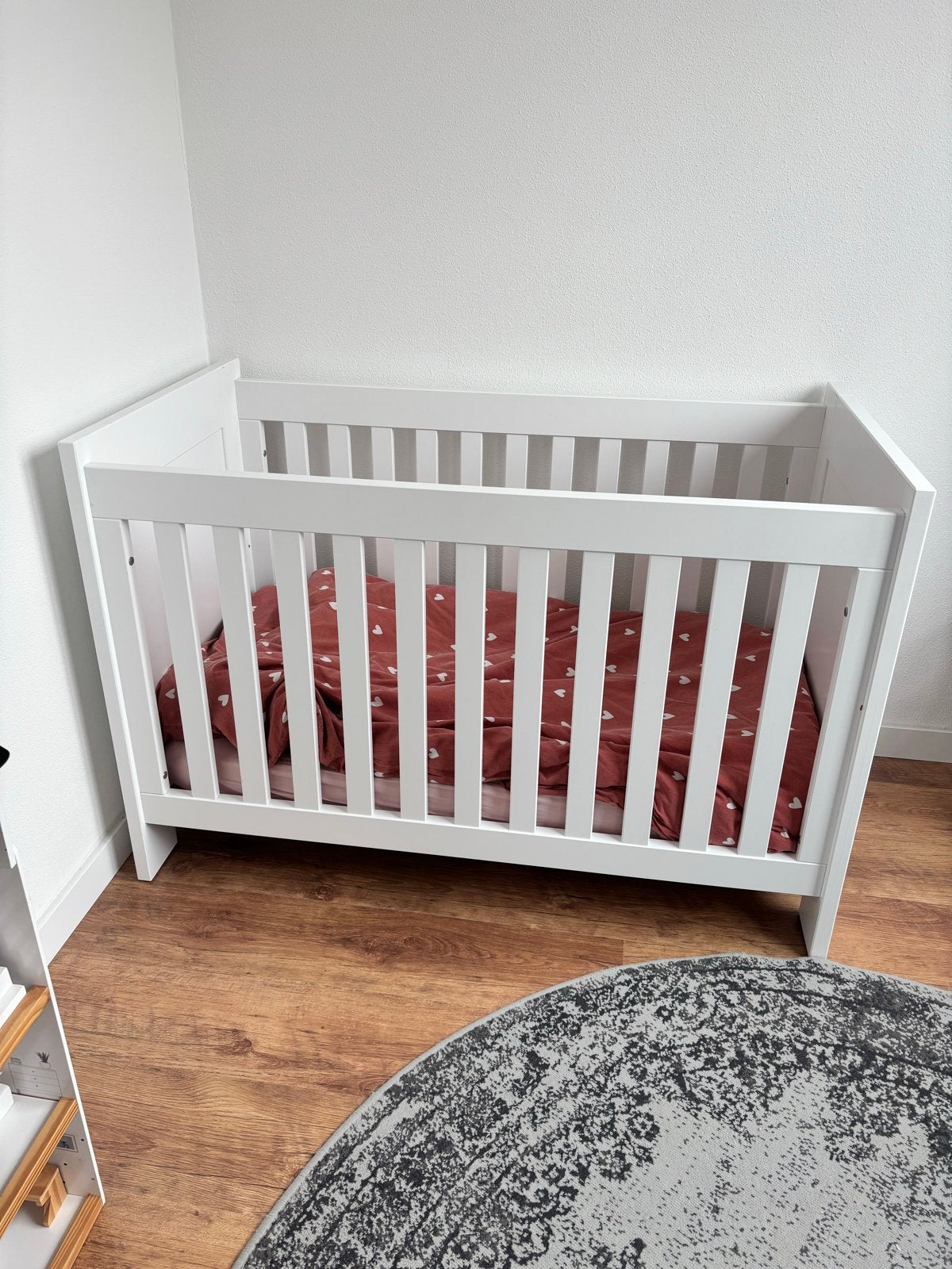 Wit baby ledikant 120x68 cm met lattenbodem, Ophalen, Gebruikt, Lattenbodem, Minder dan 140 cm