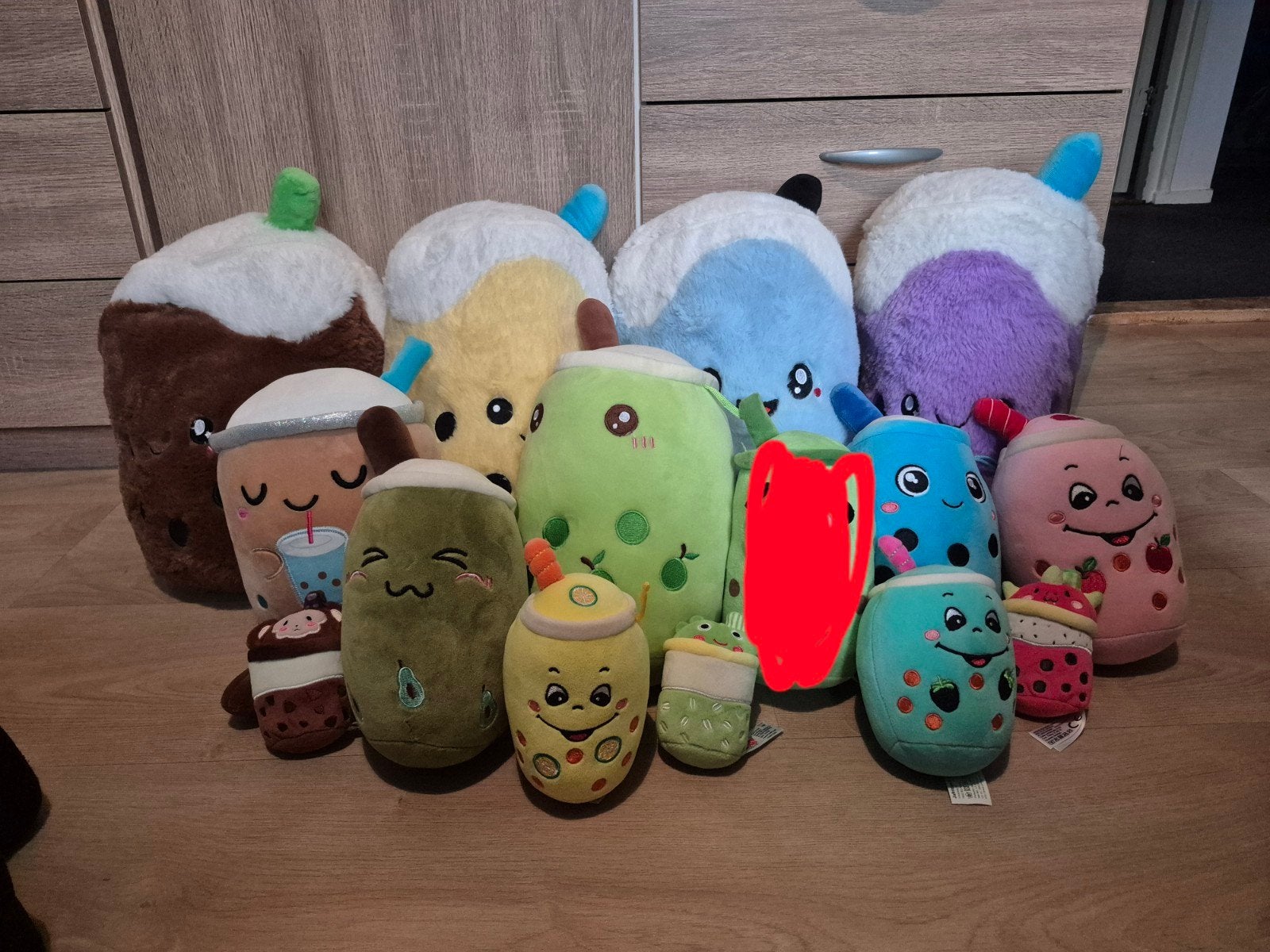 14 bubble tea knuffels bobba tea, Ophalen of Verzenden, Zo goed als nieuw, Overige typen