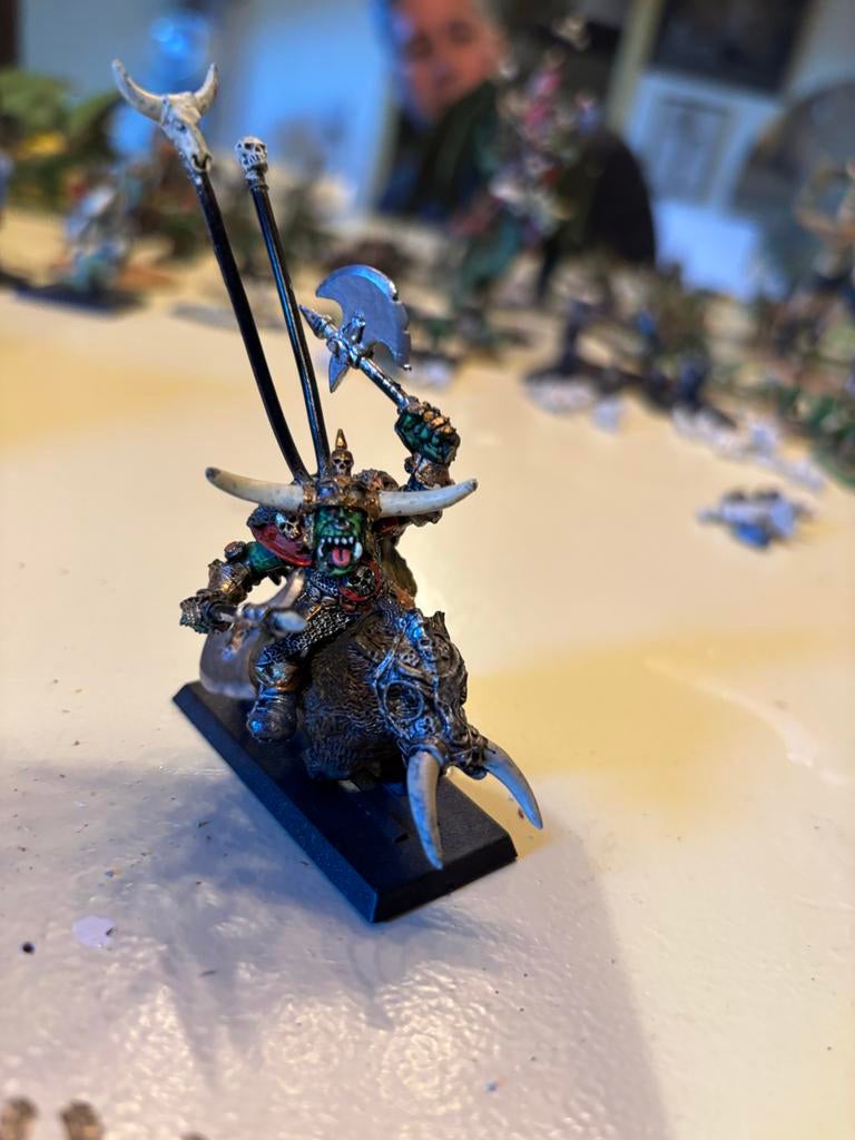 Warhammer Fantasy morglum necksnapper op Wildzwijn, Gebruikt, Figuurtje(s), Warhammer, Ophalen of Verzenden