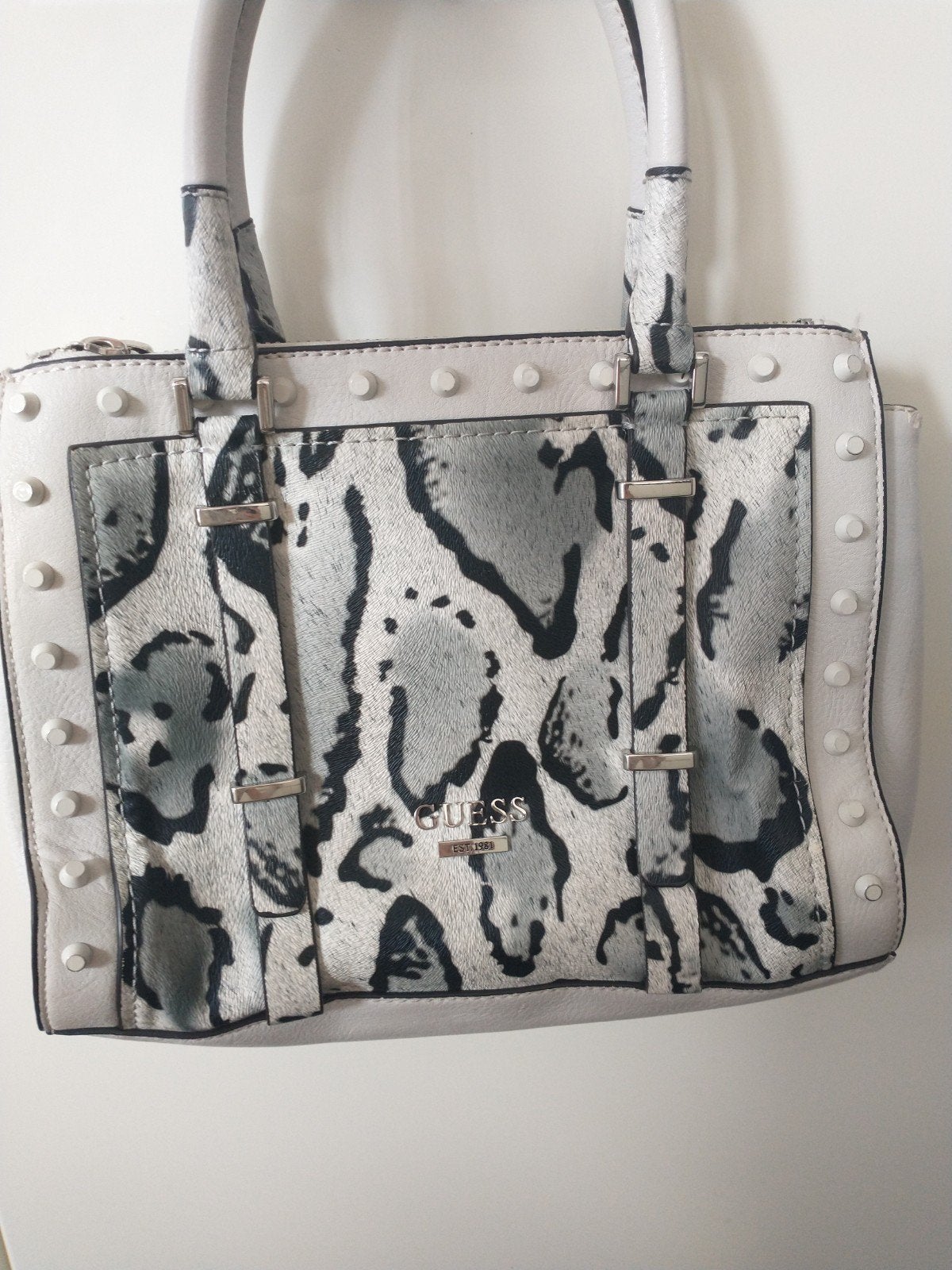 GUESS Handtas met dierenprint, Ophalen of Verzenden, Gebruikt, Wit, Handtas
