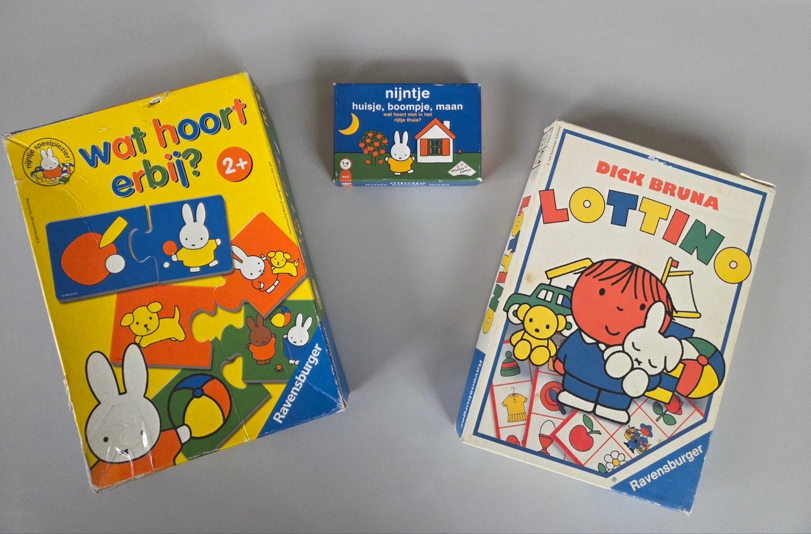 3 Nijntje spelletjes Lottino,wat hoort erbij, huisje boompje, Ophalen of Verzenden, Zo goed als nieuw, Puzzelen