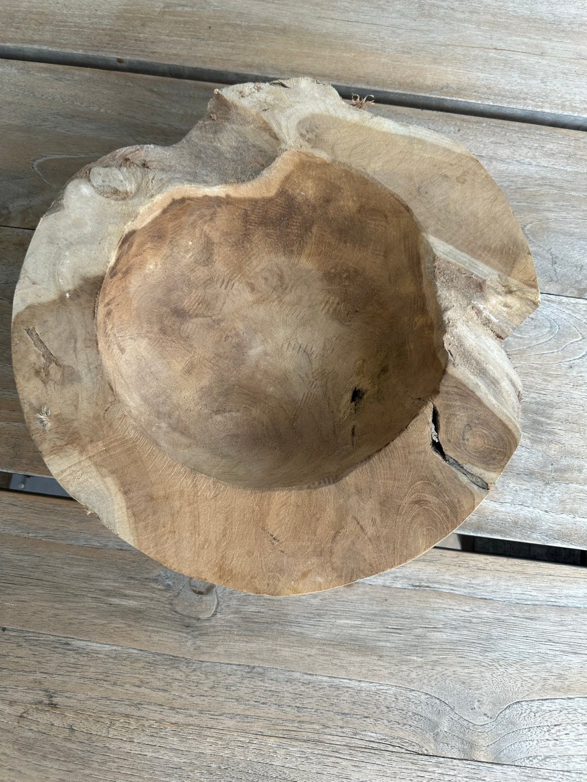 Houten Schaal, rond 30 cm, Ophalen, Gebruikt, Schaal, Overige vormen