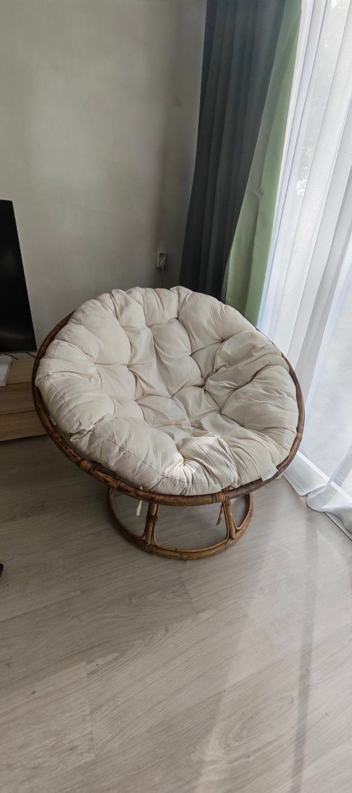 Papasan stoel met kussen - Rotan, Ophalen, Gebruikt, Bruin, Boho, Natuurlijk