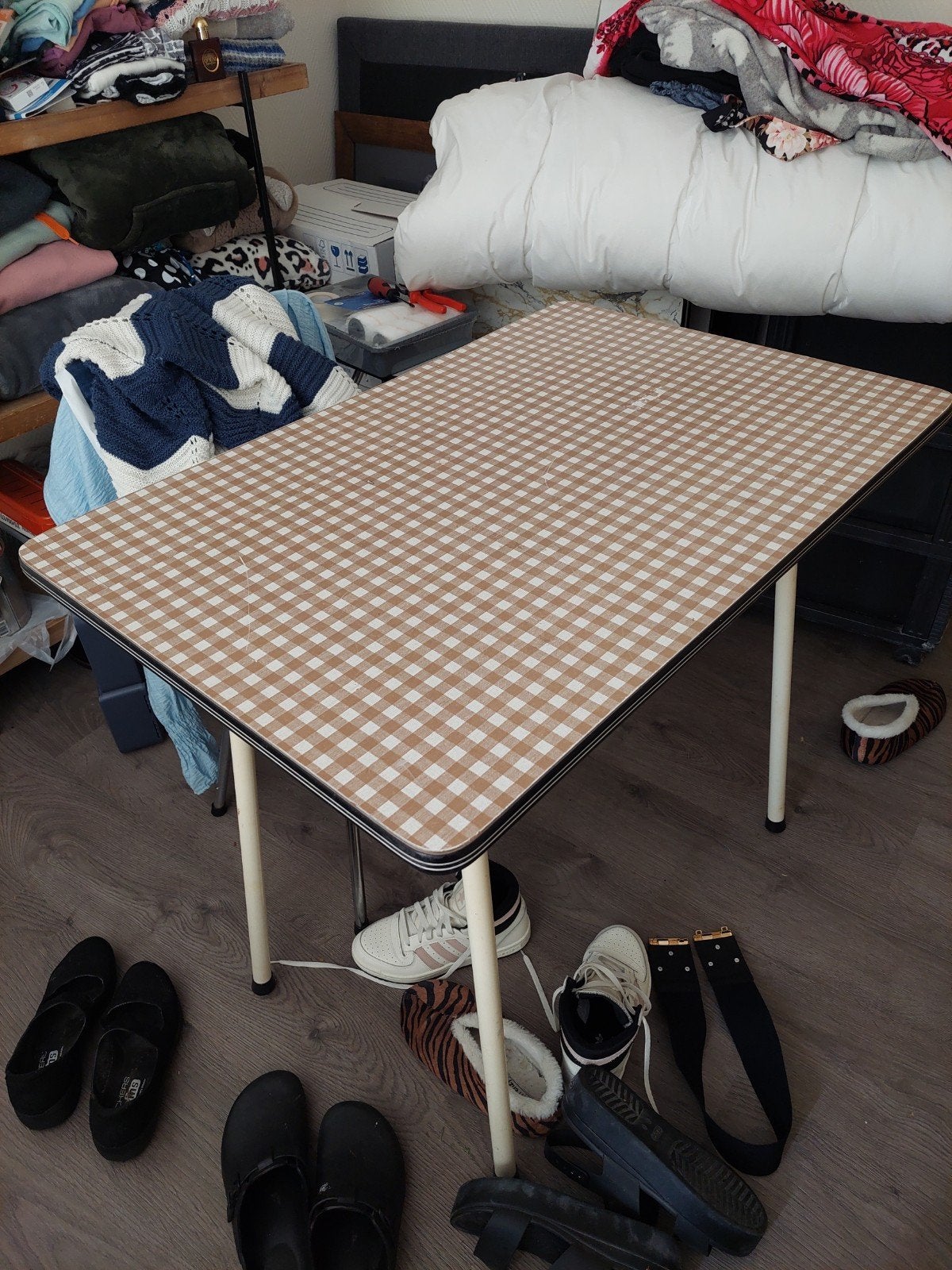Formica tafel, Huis en Inrichting, Tafels | Eettafels, Ophalen, Gebruikt, Rechthoekig, 50 tot 100 cm