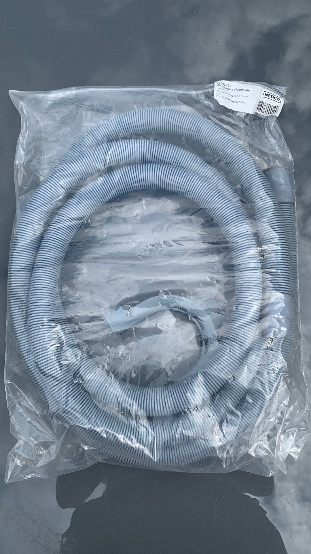 Wasmachine afvoerslang met bocht 19/22mm lengte 2,5m, Ophalen, Nieuw, 1200 tot 1600 toeren, Minder dan 85 cm