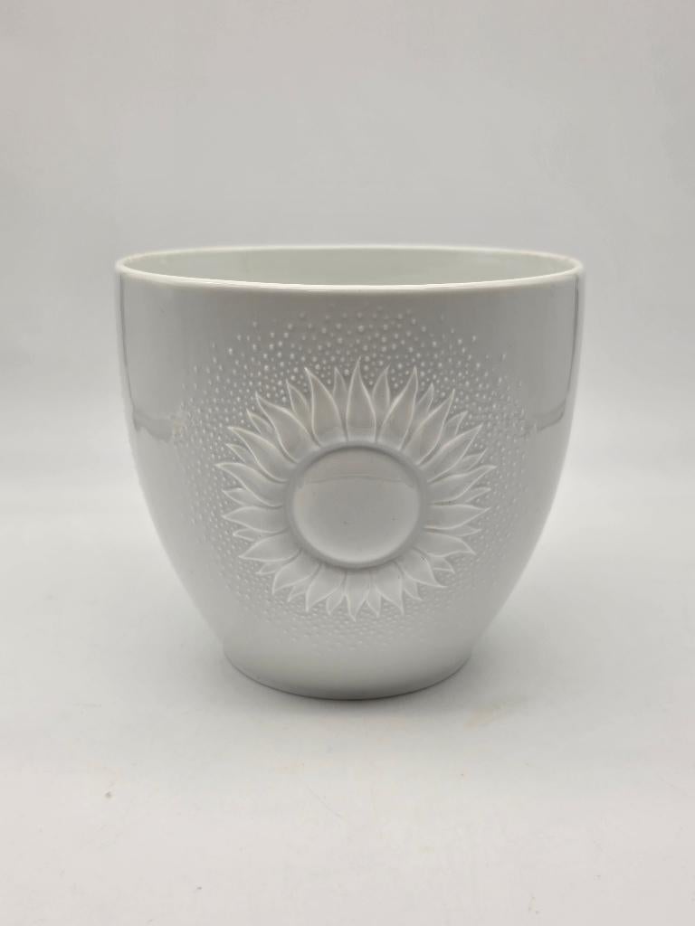 Witte Pot Bloem Plant - Vintage AK Kaiser Op-Art, Gebruikt, Rond, Binnen, Ophalen of Verzenden