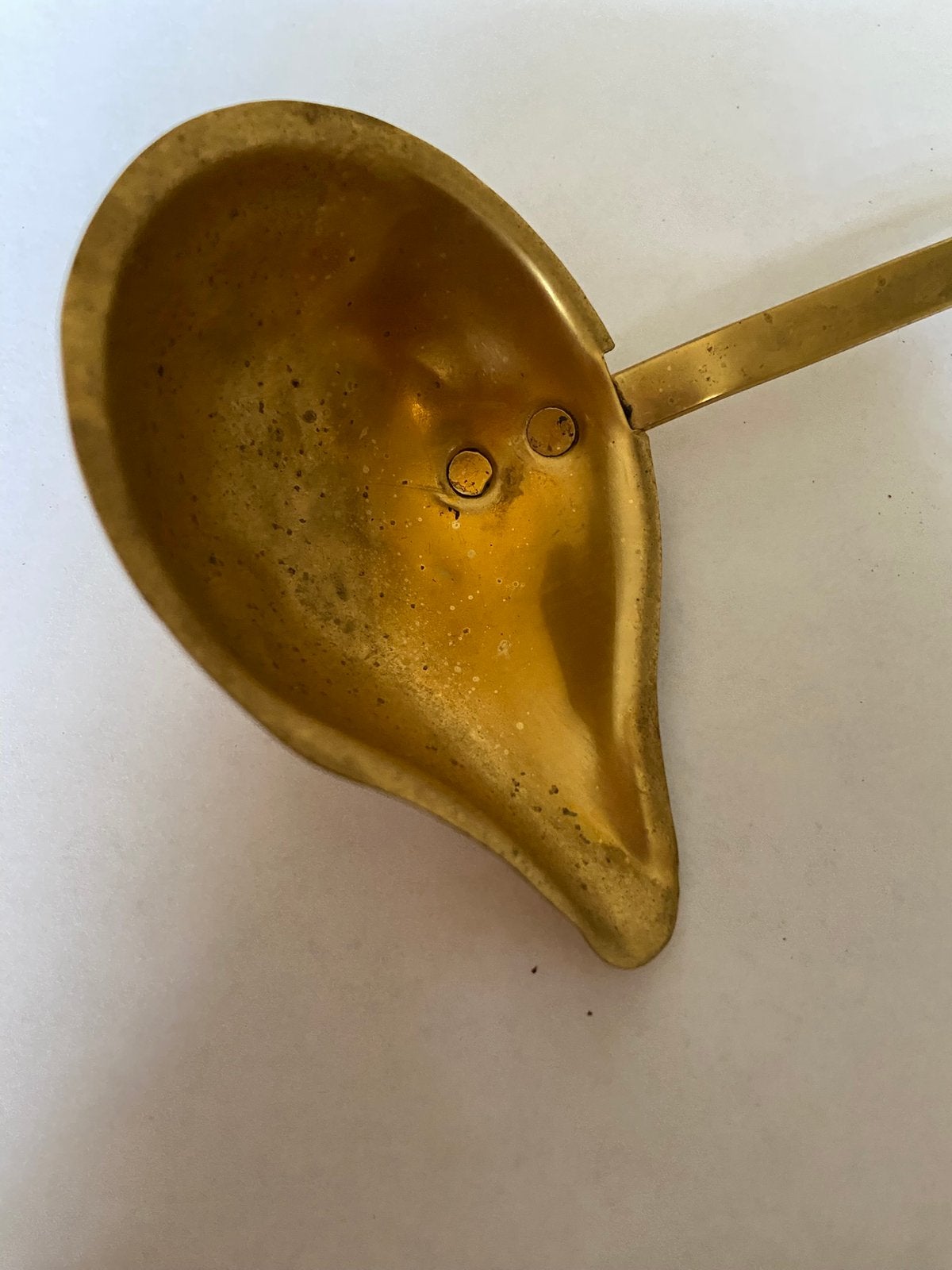 Oude messing pollepel - Decoratief en functioneel, Ophalen of Verzenden, Koper