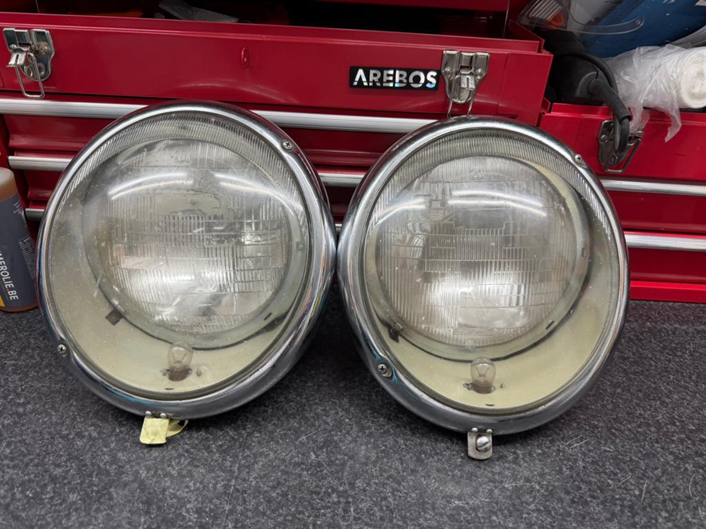Porsche 356 koplampen in goede staat en compleet, Auto-onderdelen, Verlichting, Ophalen of Verzenden, Gebruikt, Porsche