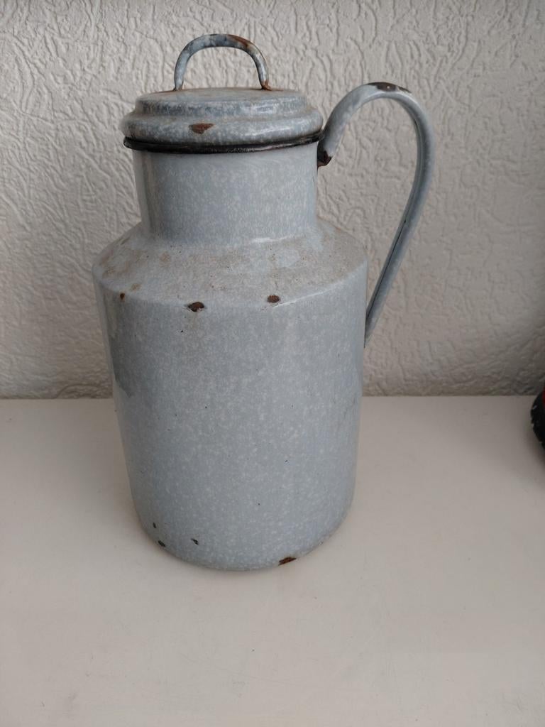 Oude email melkbus, Antiek en Kunst, Curiosa en Brocante, Ophalen of Verzenden