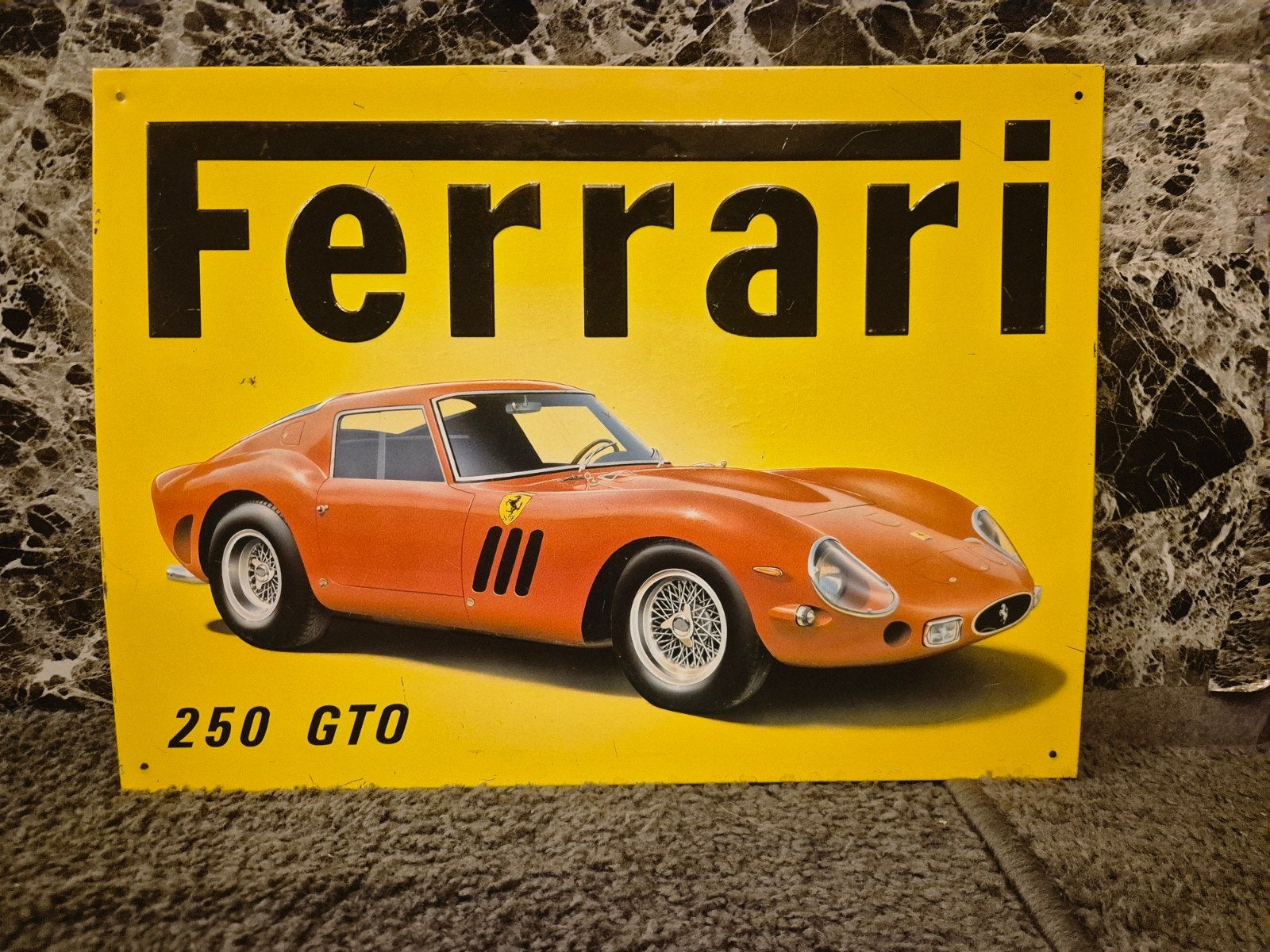 Ferrari 250 GTO metalen reclamebord, Ophalen of Verzenden, Zo goed als nieuw, Auto's