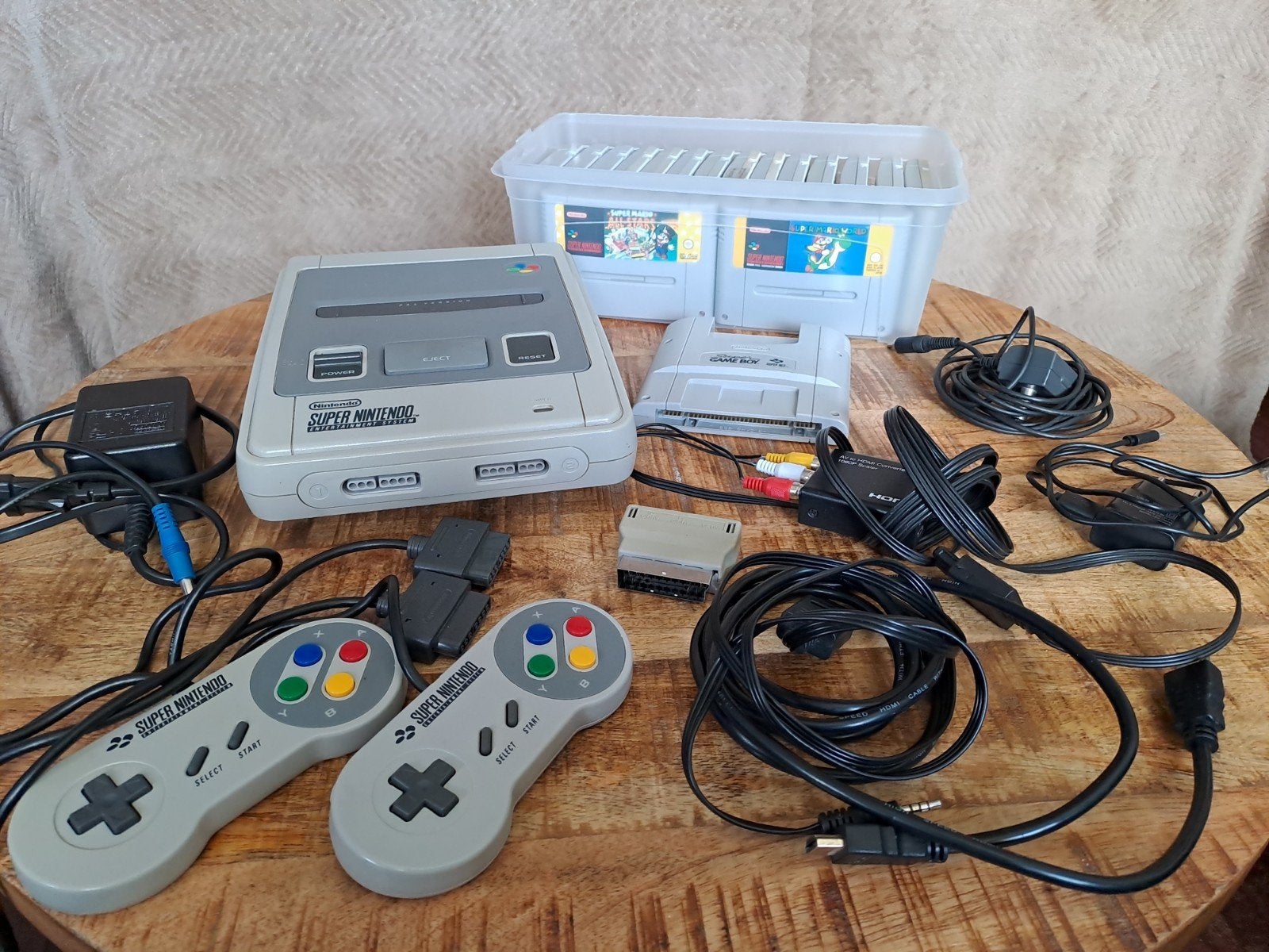 SNES -  Super Nintendo 1- chip !  Complete set, Spelcomputers en Games, Spelcomputers | Nintendo Super NES, Ophalen, Gebruikt