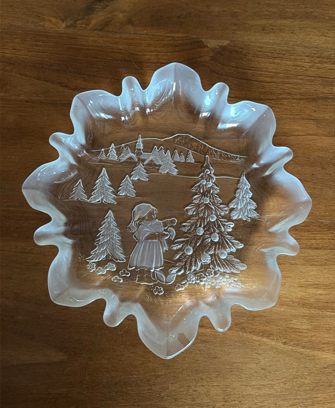 Walther Glas kristallen kerstschaal, Ophalen of Verzenden, Zo goed als nieuw