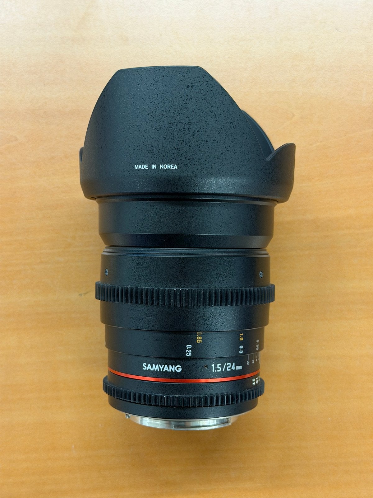 Samyang 24mm T1.5 VDSLR ED AS IF UMC II Canon Mount, Audio, Tv en Foto, Samyang, Zo goed als nieuw, Canon EF, Handmatige focus