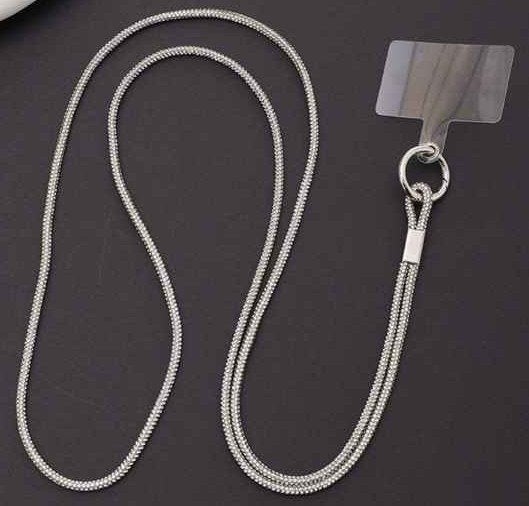 Universele Telefoonketting , Zilverkleur - nieuw, Ophalen of Verzenden, Nieuw, Telefoonhanger of Accessoire, Universeel