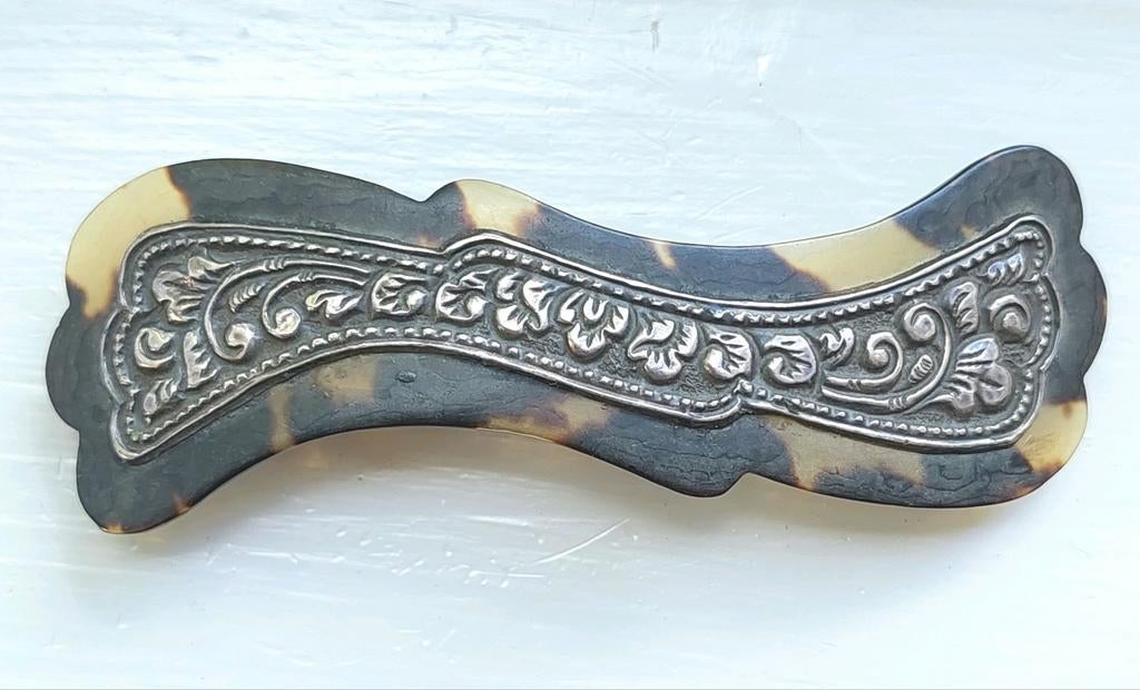 Djokja zilveren haarklem Oosters sieraad / haarspeld, Antiek en Kunst, Antiek | Goud en Zilver, Ophalen of Verzenden, Zilver