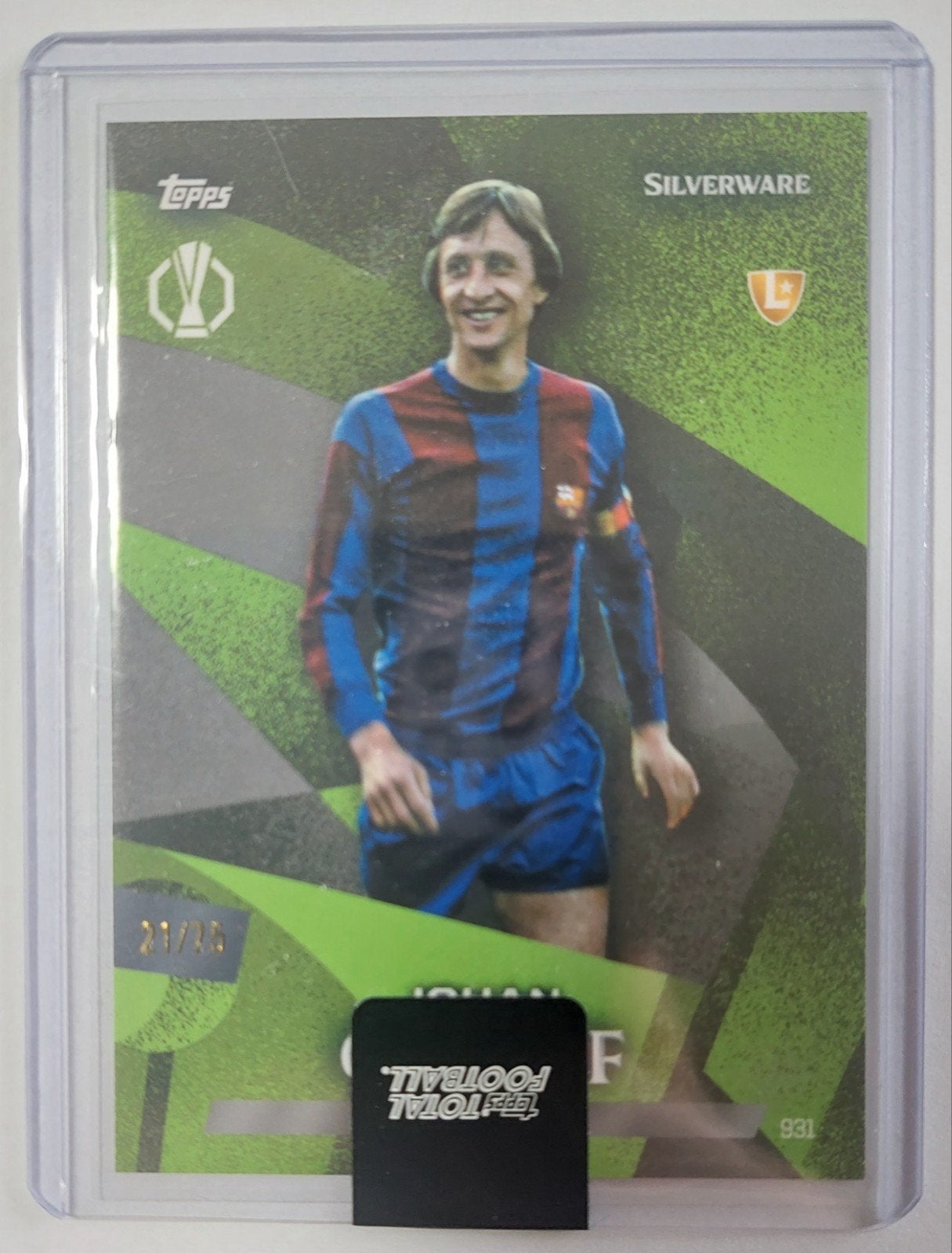 Johan Cruyff Topps Total Football 21/75 Barcelona, Verzamelen, Ophalen of Verzenden, Zo goed als nieuw, Buitenlandse clubs, Spelerskaart