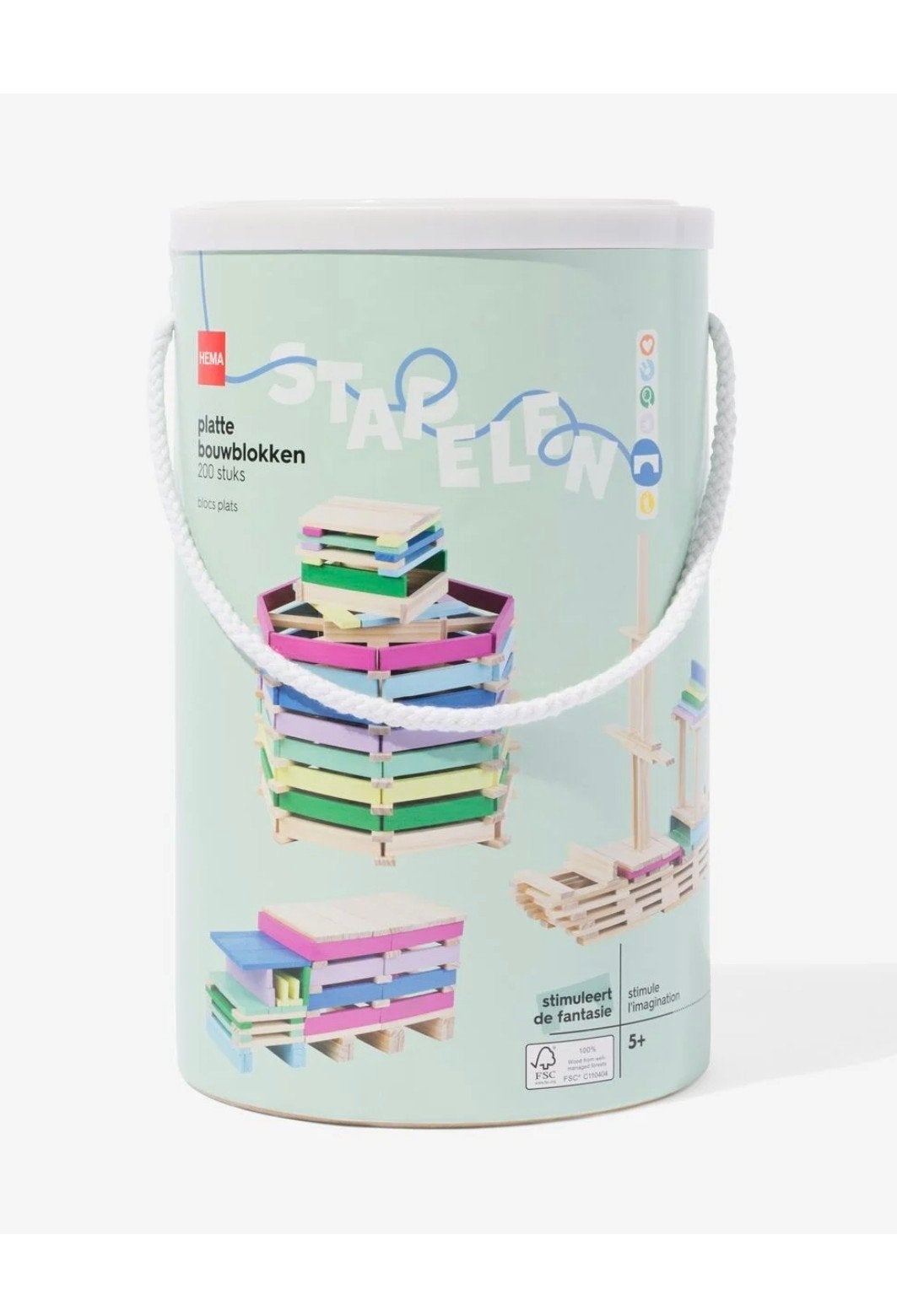 Kapla bouwblokken Hema (3x 200 stuks) met IKEA opbergbak, Kinderen en Baby's, Ophalen