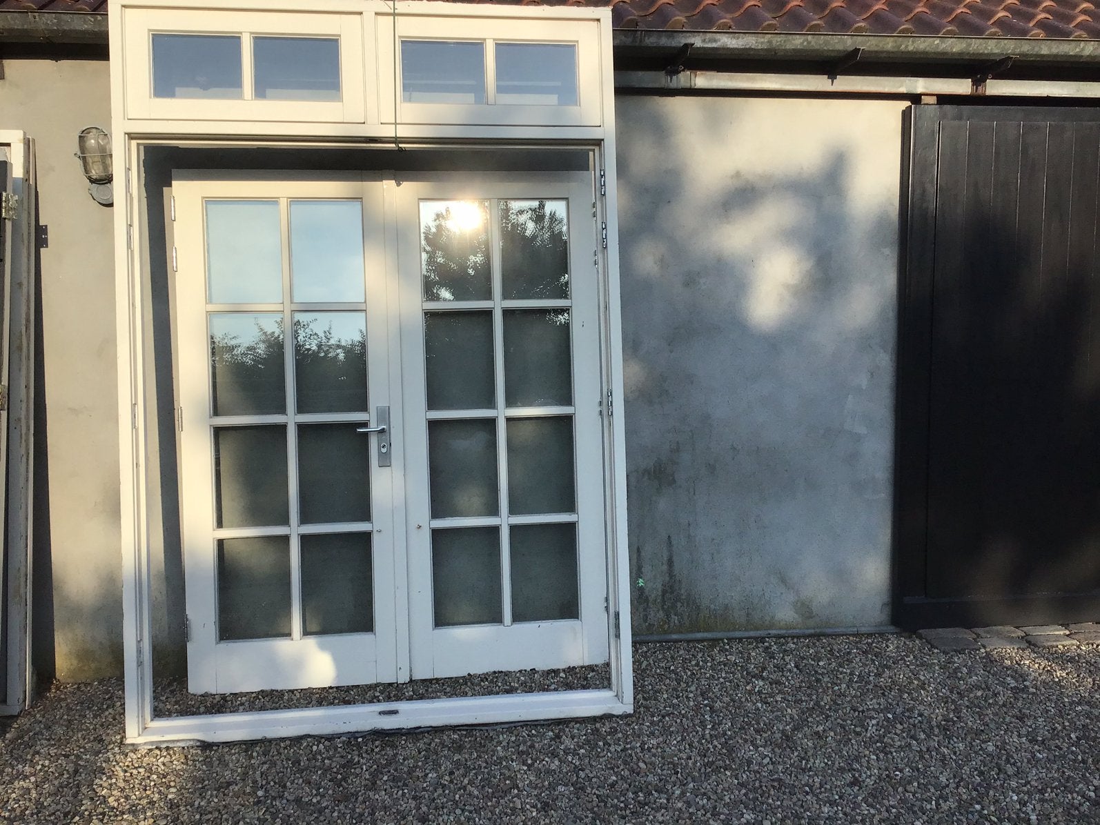 PUI openslaande dubbele deuren serre tuindeuren met KOZIJN, Doe-het-zelf en Verbouw, Ophalen, Gebruikt, Buitendeur, Glas