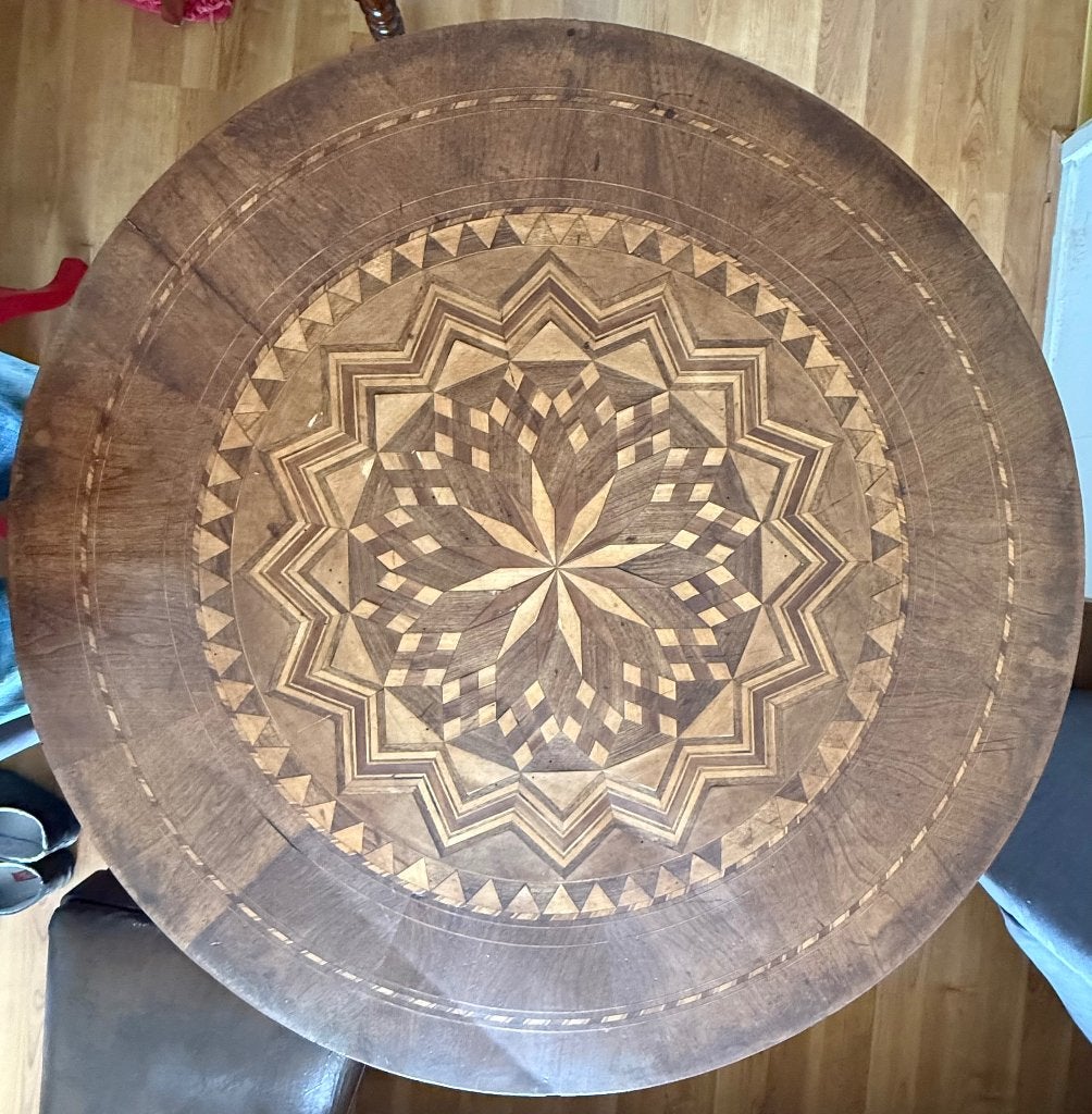 Antieke ingelegde sorrento tafel, Ophalen