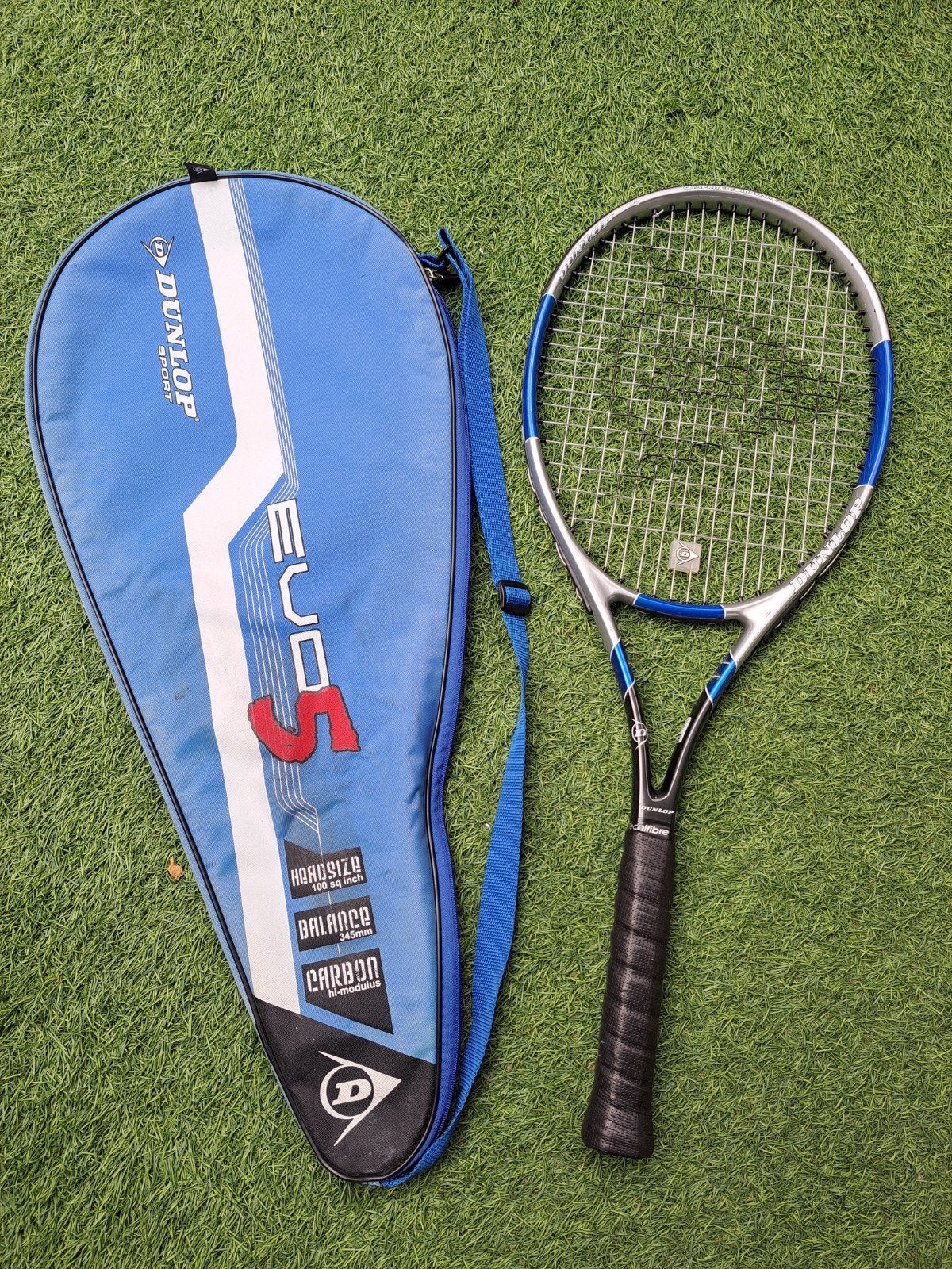 Dunlop Comp Ti 98" graphite L3 tennisracket blauw-zilver, Gebruikt, Ophalen of Verzenden, Racket, L3