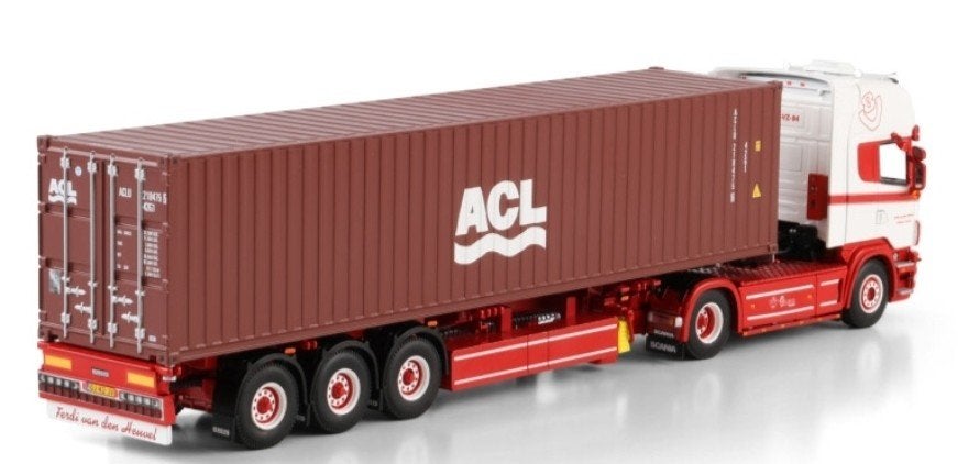 WSI SCANIA 4 SERIES + CONTAINER TRAILER + CONTAINER - HEUVEL, Wsi, ., Nieuw, Ophalen of Verzenden