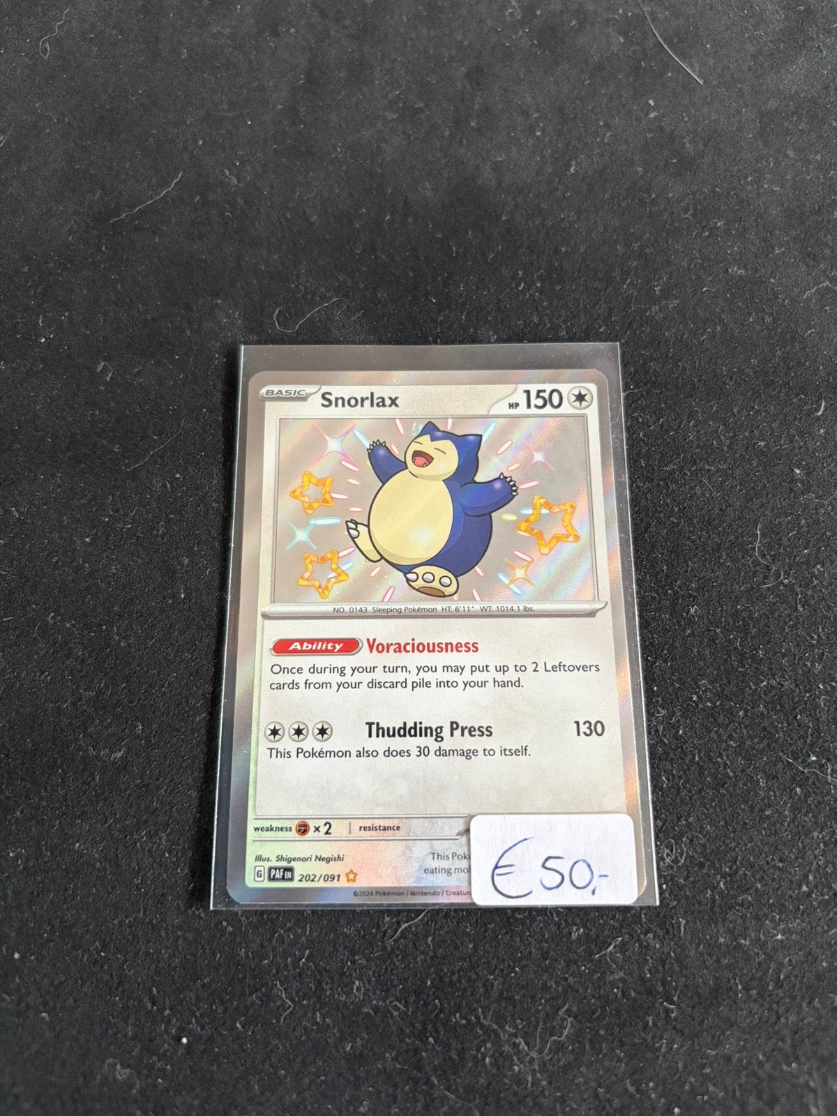Snorlax 202/091 - Paldean Fates Pokemon kaart, Ophalen, Zo goed als nieuw